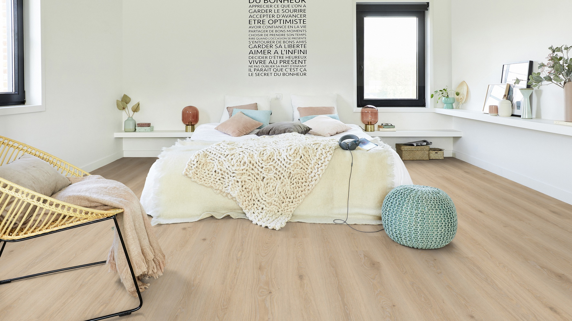 Milieubild Modernes Schlafzimmer - Bett mit Stuhl - Tarkett 280041004
