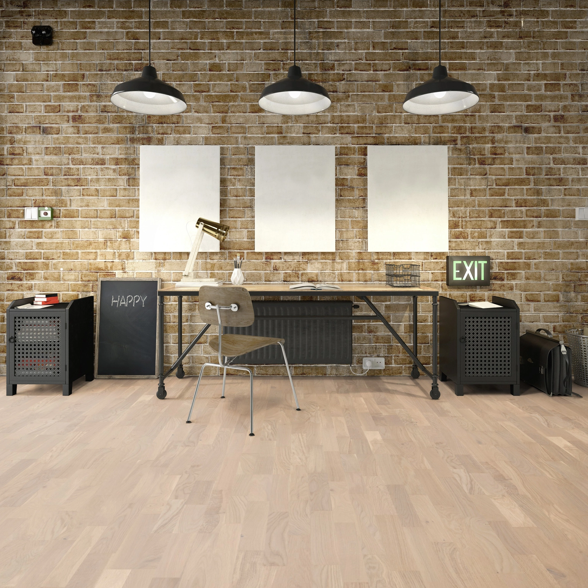 Milieubild Industrielles Wohnzimmer mit Arbeitsbereich - Friends by ter Hürne Parkett Eiche Olivia Milieubild Industrielles Wohnzimmer mit Arbeitsbereich - Friends by ter Hürne 1188312451