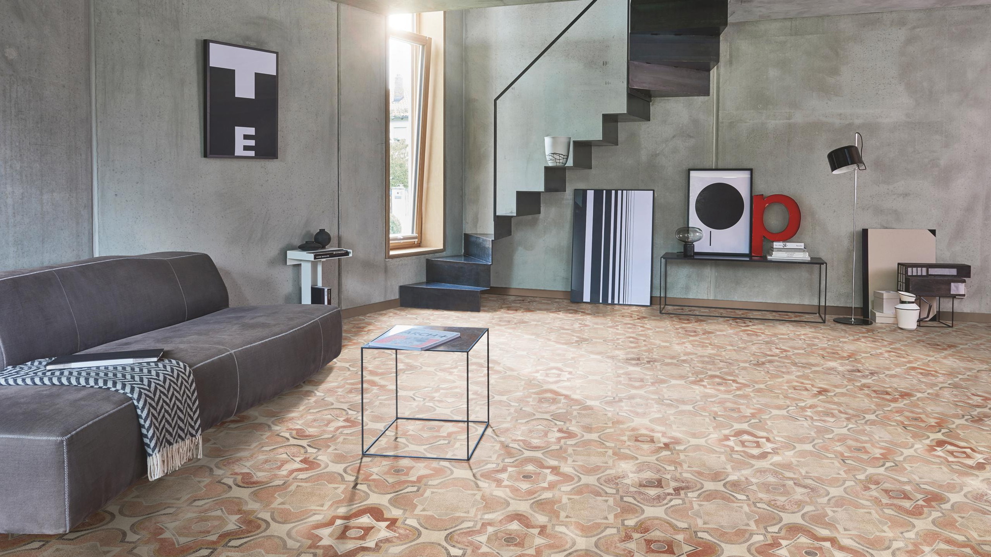 Milieubild Wohnzimmer im modernen Loft-Stil - Parador Laminat Trendtime 5 Malaga Milieubild Wohnzimmer im modernen Loft-Stil - Parador 1748676