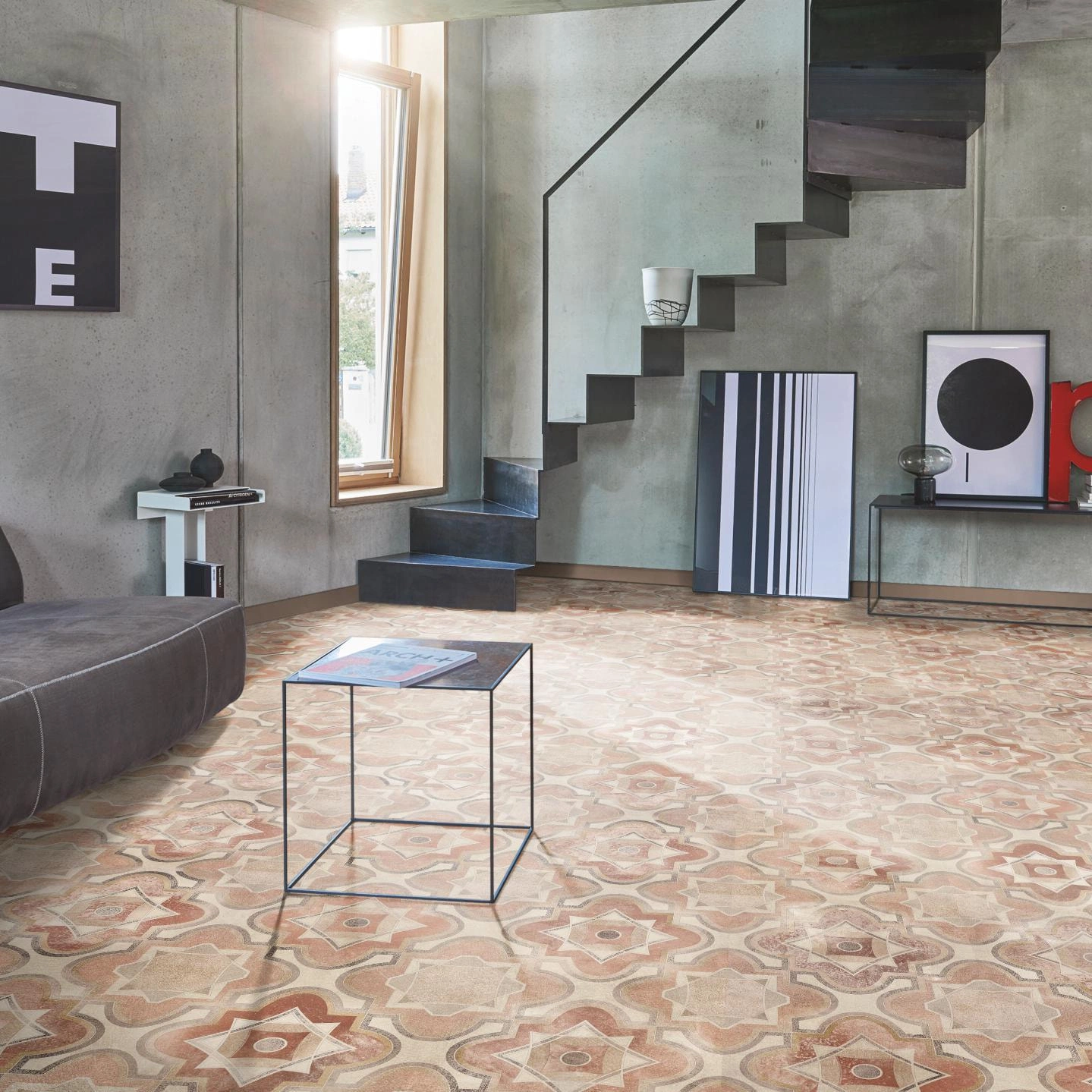 Milieubild Wohnzimmer im modernen Loft-Stil - Parador Laminat Trendtime 5 Malaga Milieubild Wohnzimmer im modernen Loft-Stil - Parador 1748676