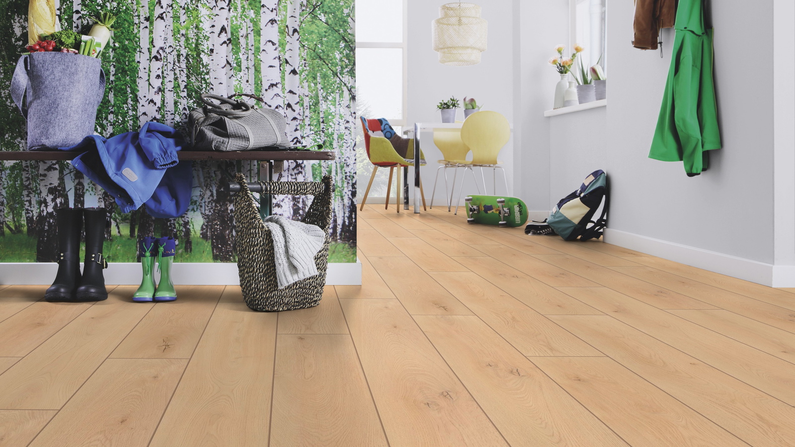 Milieubild Esszimmer mit Flur und Sitzbank - wineo PL310R