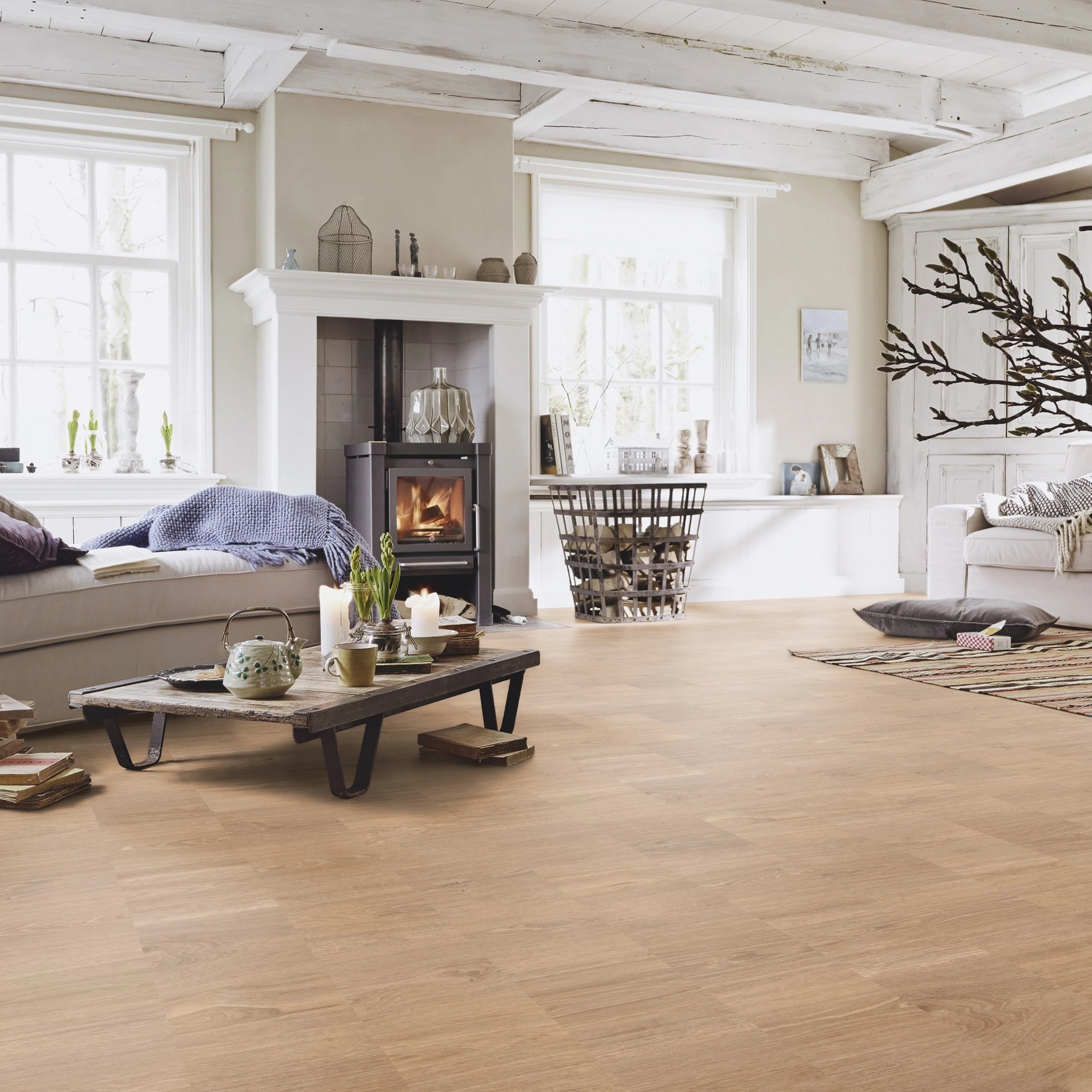 Milieubild Wohnzimmer im Landhaus-Stil - MEISTER Laminat LC 55 Crosswood Milieubild Wohnzimmer im Landhaus-Stil - MEISTER 600012-1288198-07135