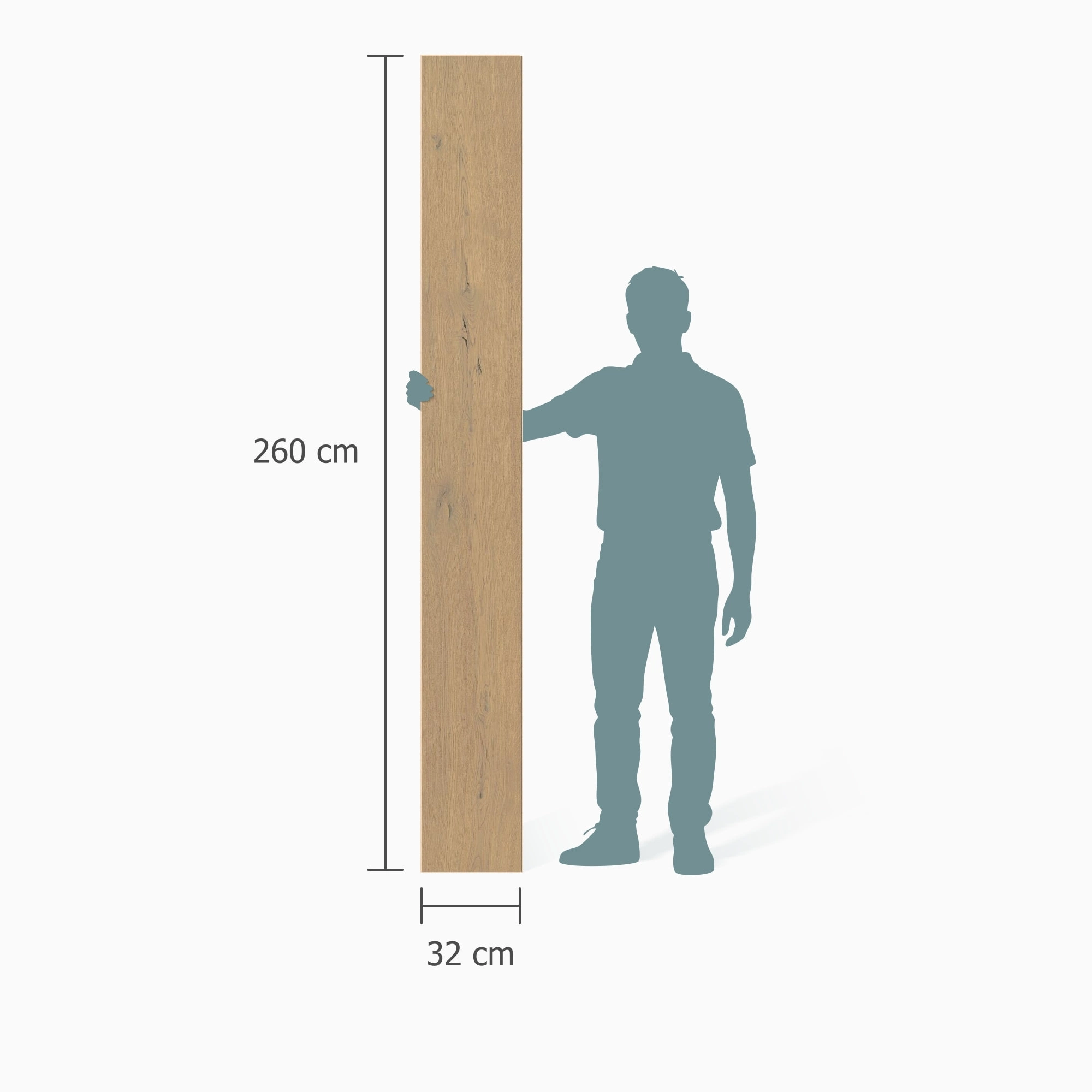 Größenverhältnis - MEISTER Holzboden HD 400 Lindura Eiche authentic sandgrau Größenverhältnis - MEISTER 500214-2600320-20226