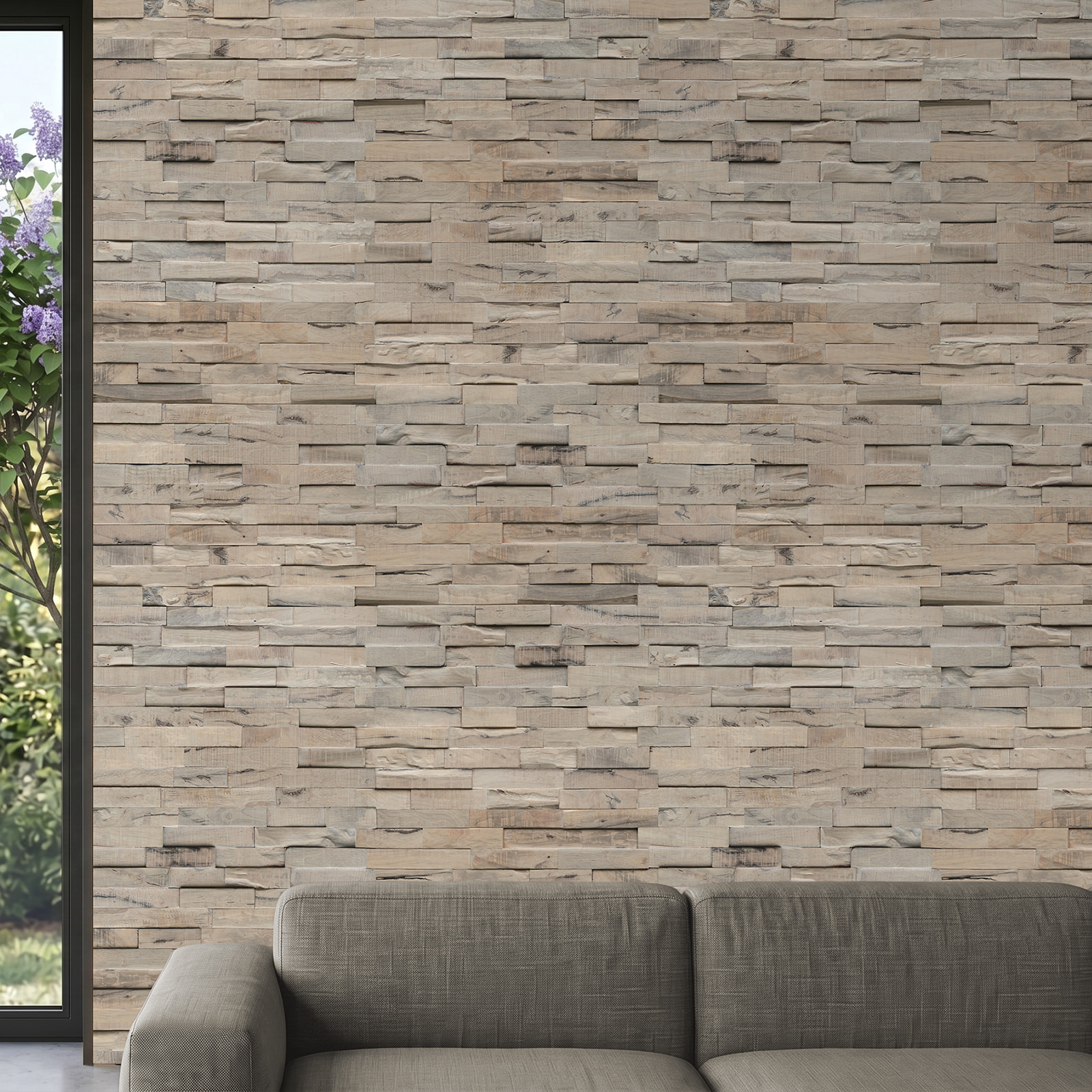 Perspektivische Ansicht - nexwall nature undefined Rimba Narrow Steel Perspektivische Ansicht - nexwall nature NXWN-46018-001