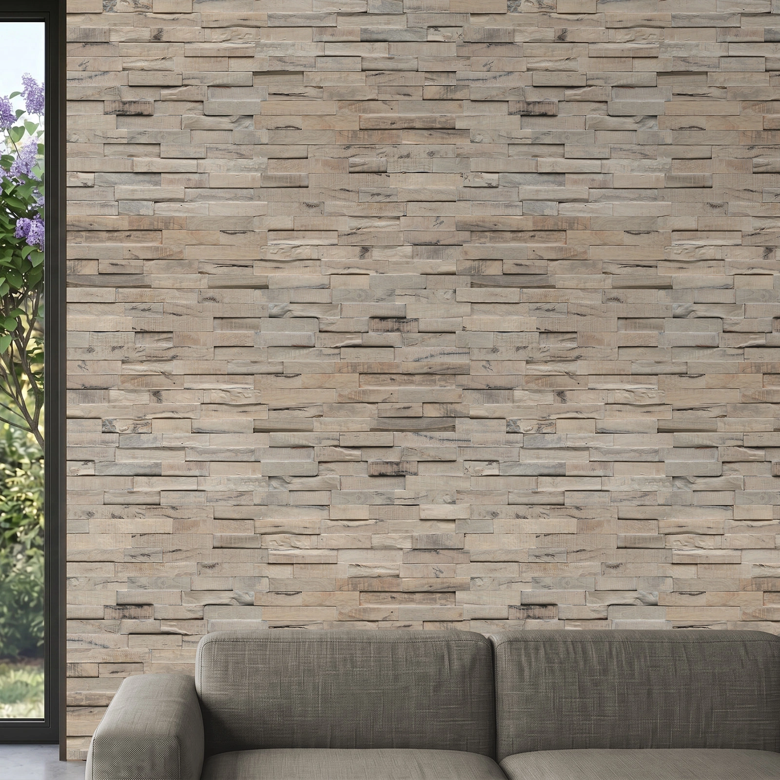 Perspektivische Ansicht - nexwall nature undefined Rimba Narrow Steel Perspektivische Ansicht - nexwall nature NXWN-46018-001