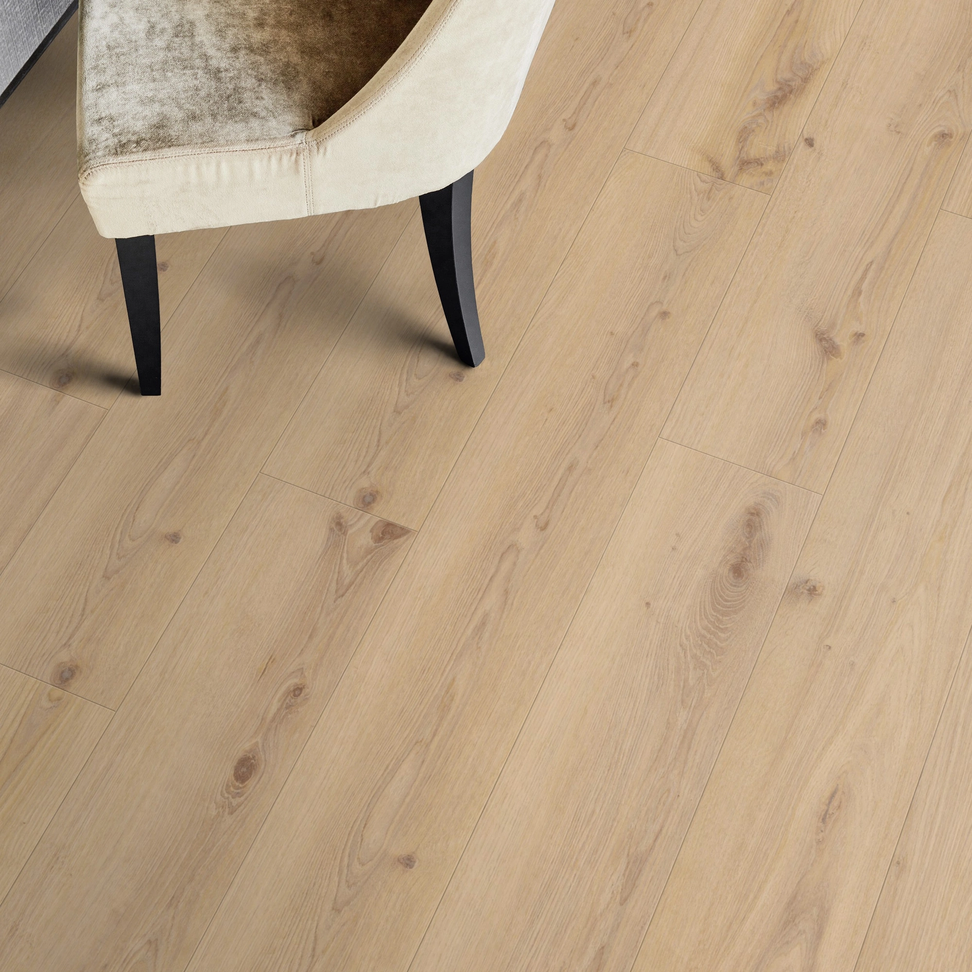 Milieubild Esszimmer - Draufsicht - Tarkett Klebe-Vinyl Essence 30 Primary Oak Beige Milieubild Esszimmer - Draufsicht - Tarkett 260055003