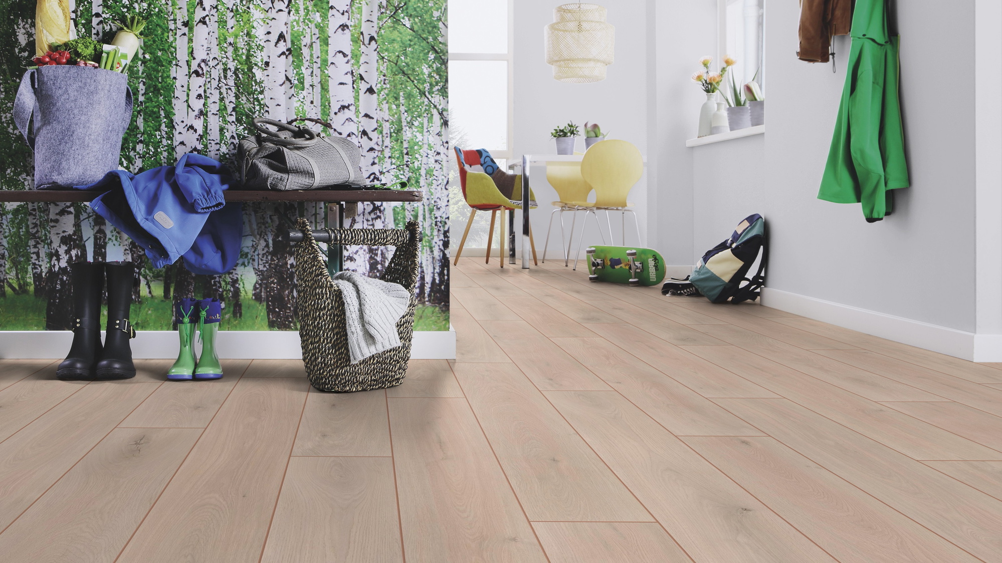 Milieubild Esszimmer mit Flur und Sitzbank - wineo MLP309R