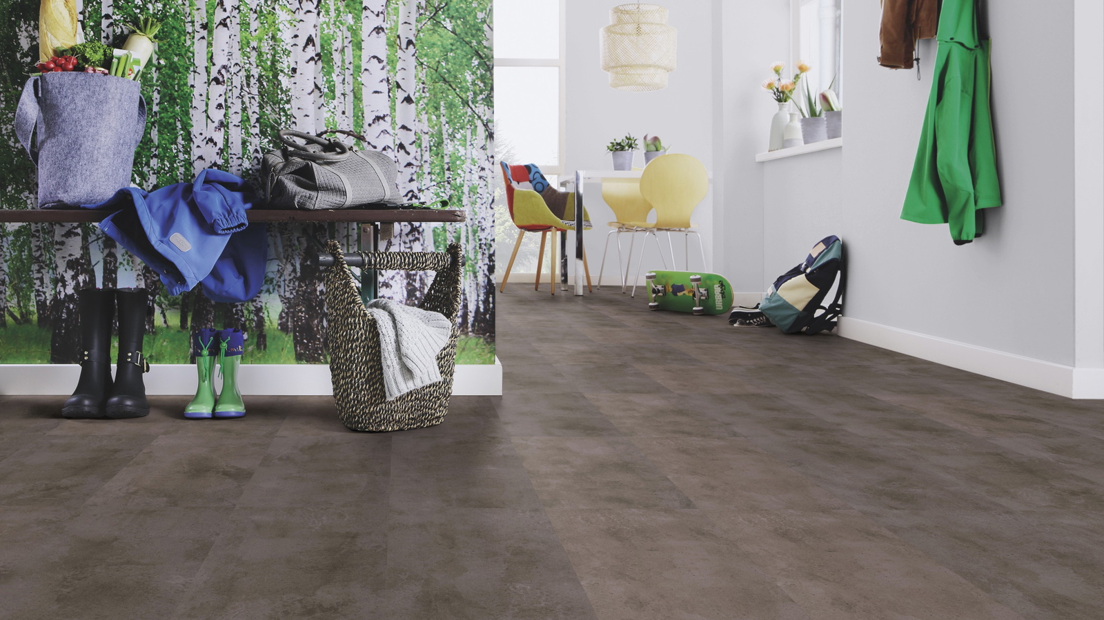 Milieubild Esszimmer mit Flur und Sitzbank - wineo MLP319R