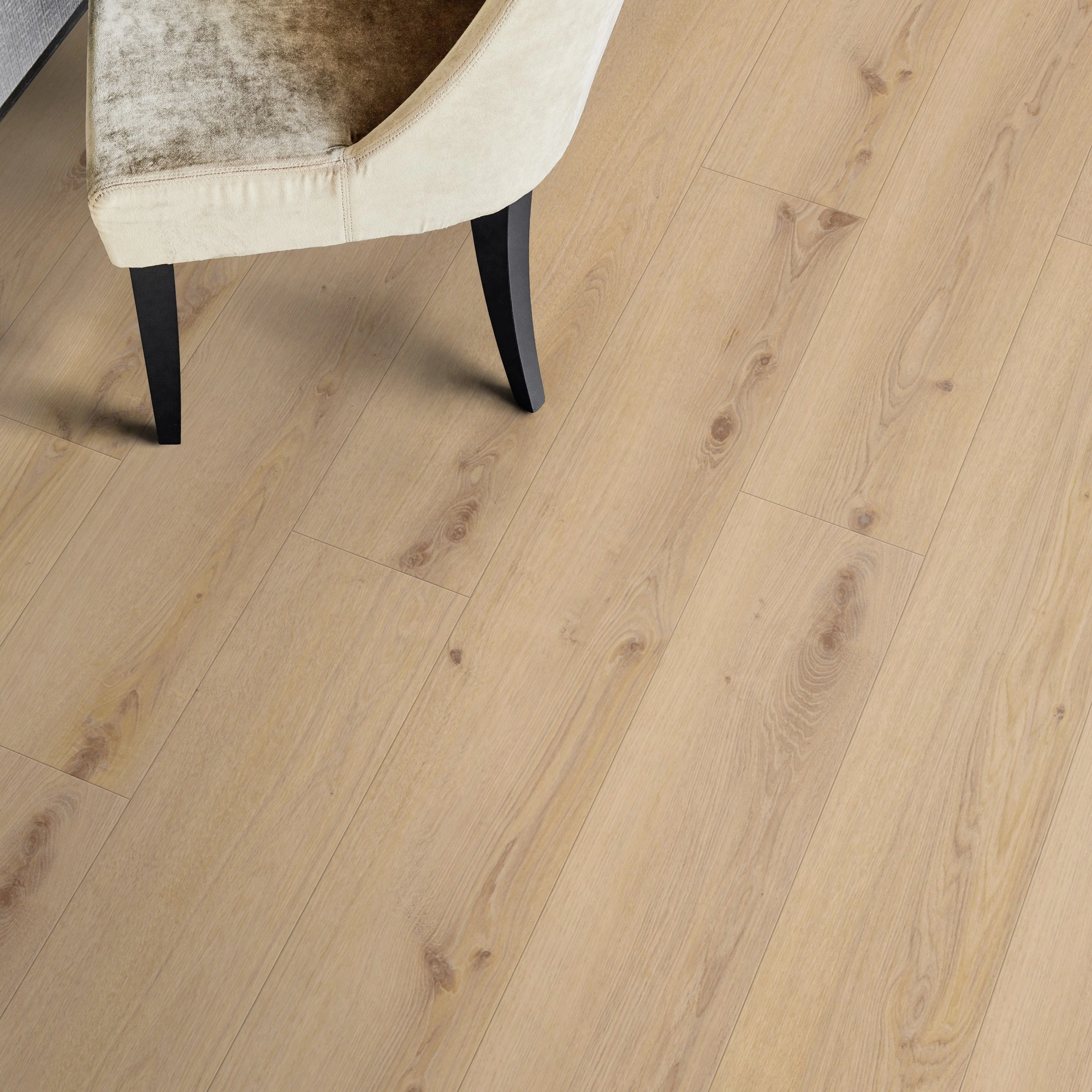 Milieubild Esszimmer - Draufsicht - Tarkett Klebe-Vinyl Essence 55 Primary Oak Beige Milieubild Esszimmer - Draufsicht - Tarkett 260053003
