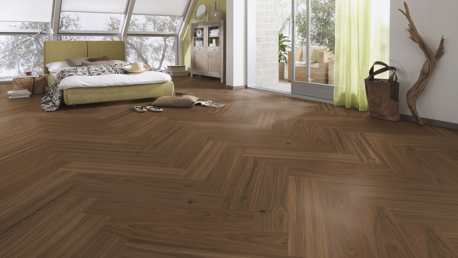 Milieubild Schlafzimmer im modernen Dachgeschoss - MEISTER 500010-0700140-08924