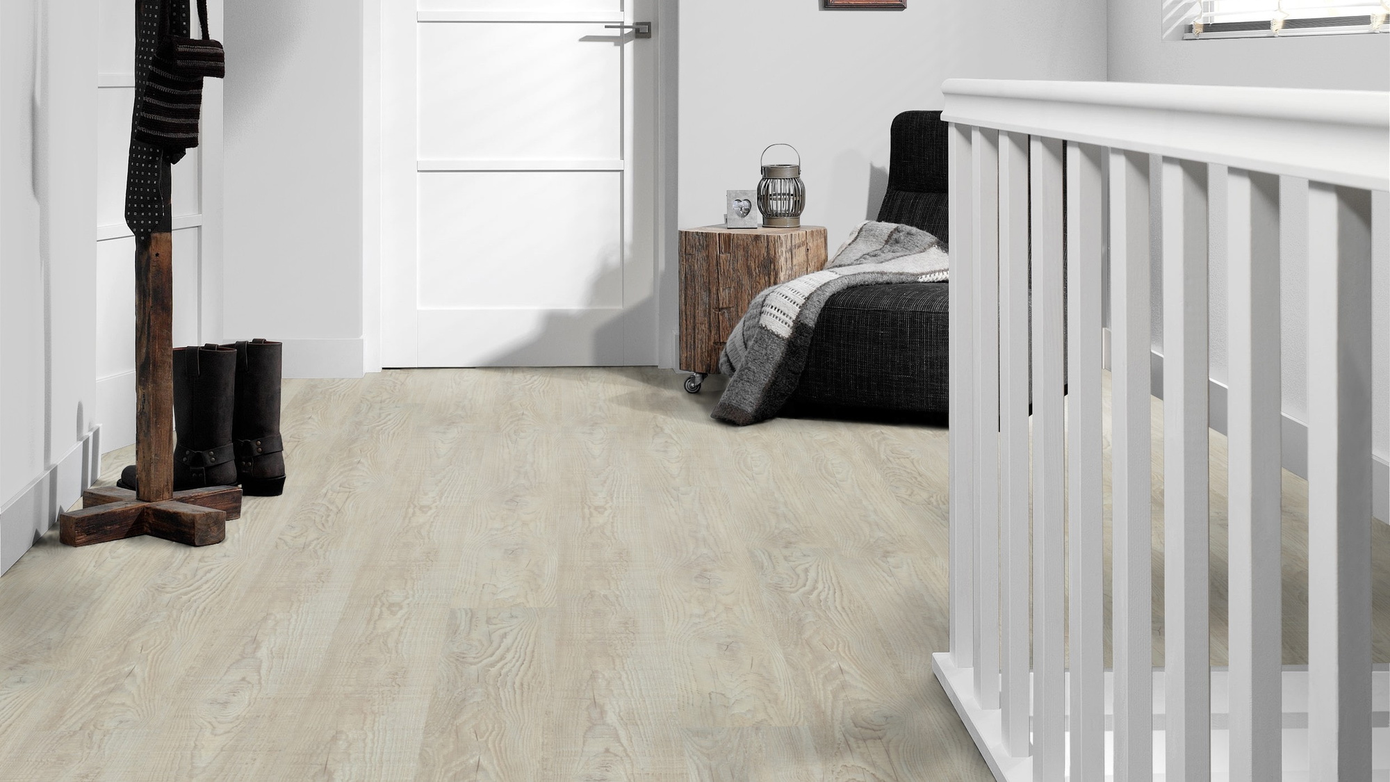 Milieubild Flur mit Treppenlauf - Forbo Flooring Klebe-Vinyl Enduro Dryback Wood White Pine Milieubild Flur mit Treppenlauf - Forbo Flooring 217633