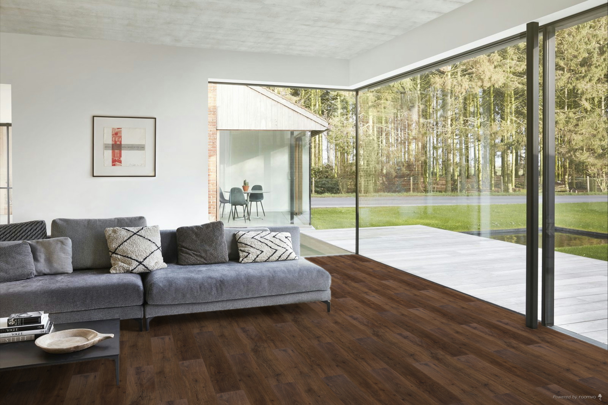 Milieubild Modernes Wohnzimmer mit Fensterfront - BerryAlloc Klebe-Vinyl Zenn Gluedown 55 Palermo Milieubild Modernes Wohnzimmer mit Fensterfront - BerryAlloc 60002254