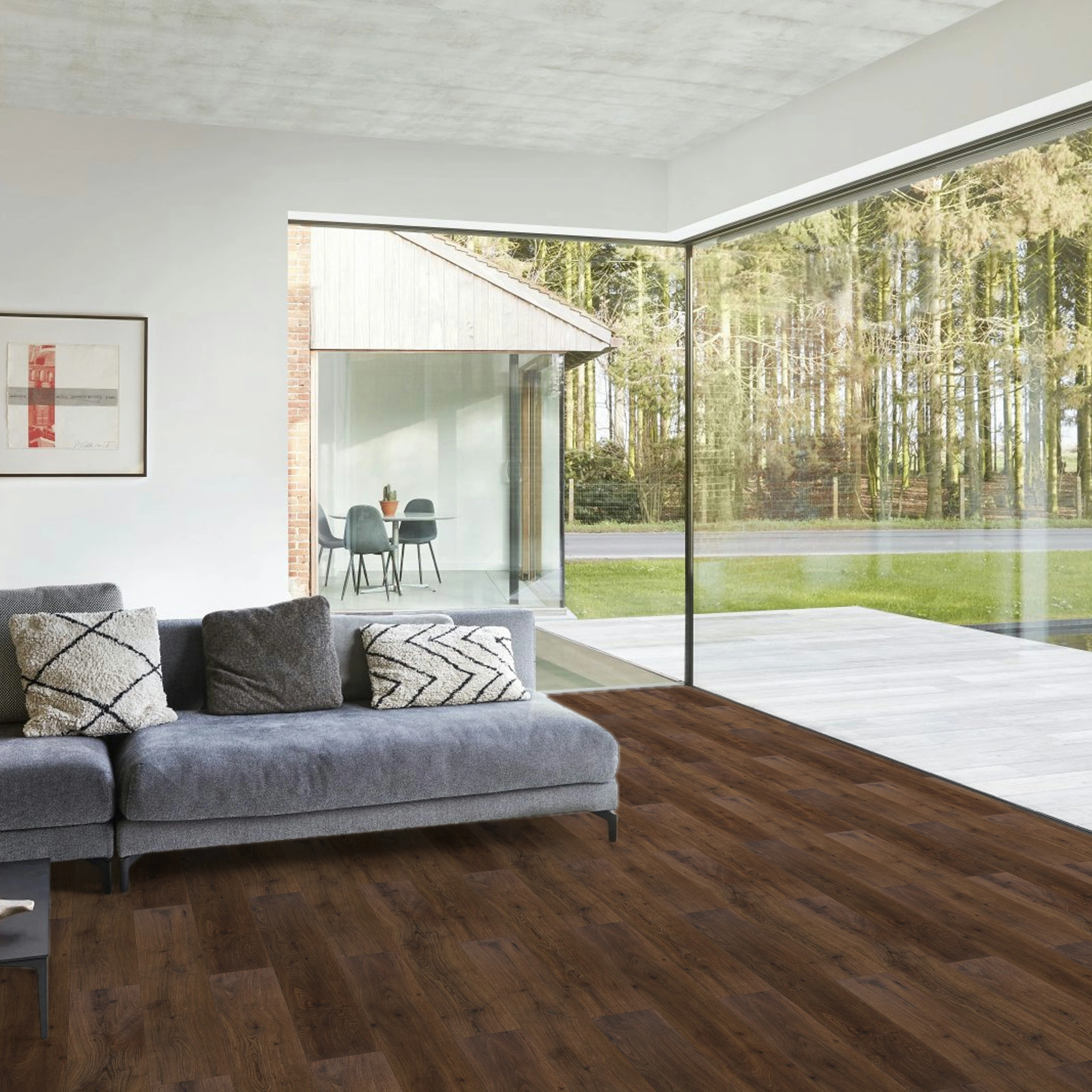 Milieubild Modernes Wohnzimmer mit Fensterfront - BerryAlloc Klebe-Vinyl Zenn Gluedown 55 Palermo Milieubild Modernes Wohnzimmer mit Fensterfront - BerryAlloc 60002254