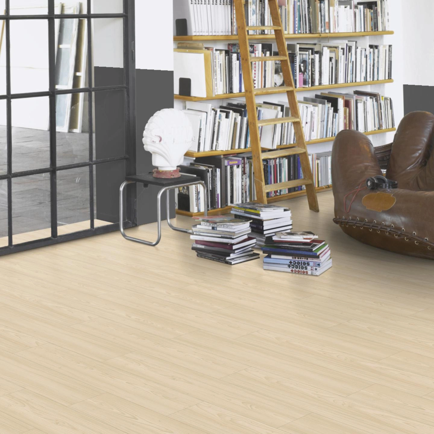 Milieubild Modernes Wohnzimmer mit Atelier - Parador HDF Klick-Designboden Modular ONE Lärche Apollo natur Milieubild Modernes Wohnzimmer mit Atelier - Parador 1748712