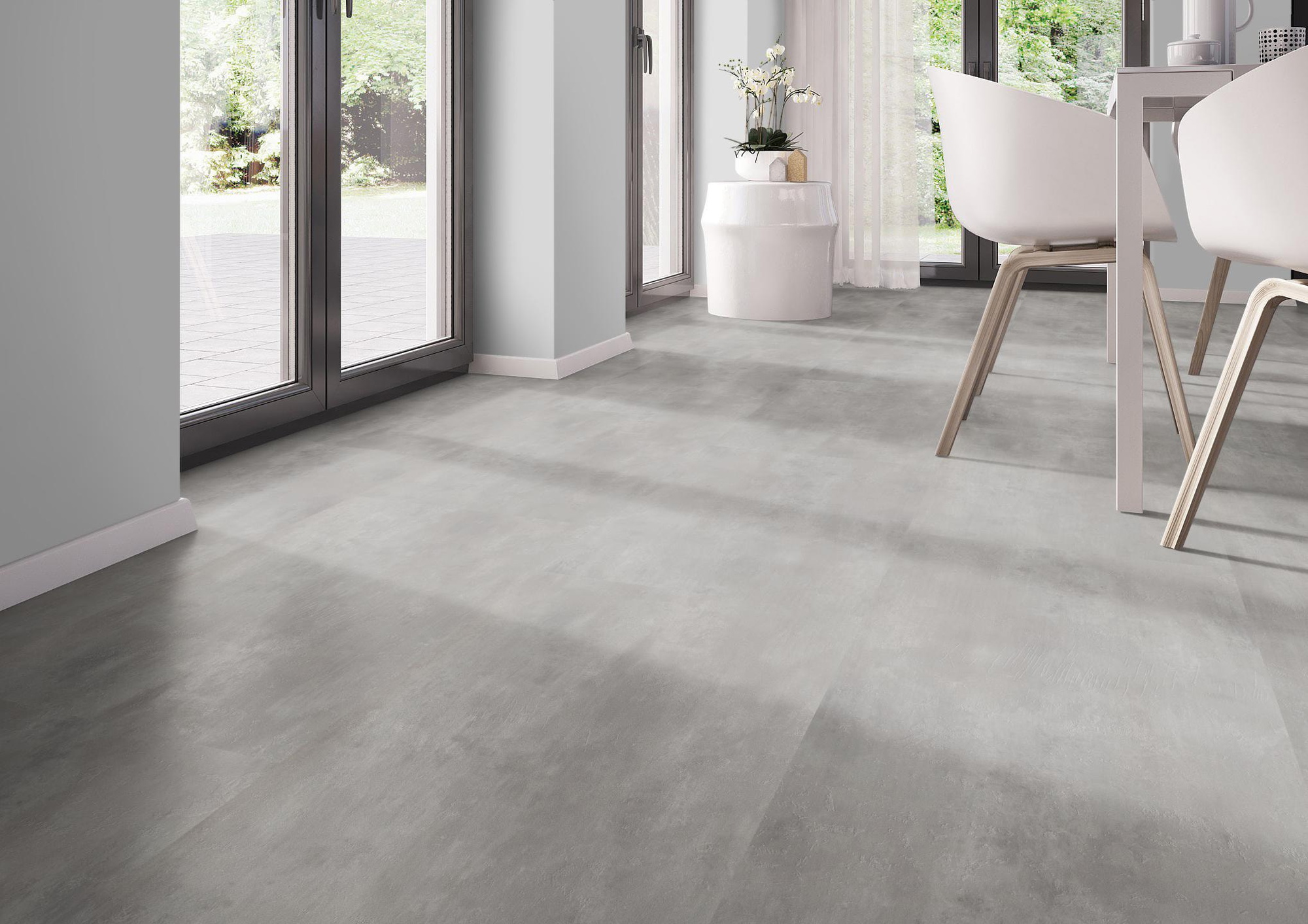 Milieubild Modernes Esszimmer - bodentiefe Perspektive - nexflor NXF-51030-001