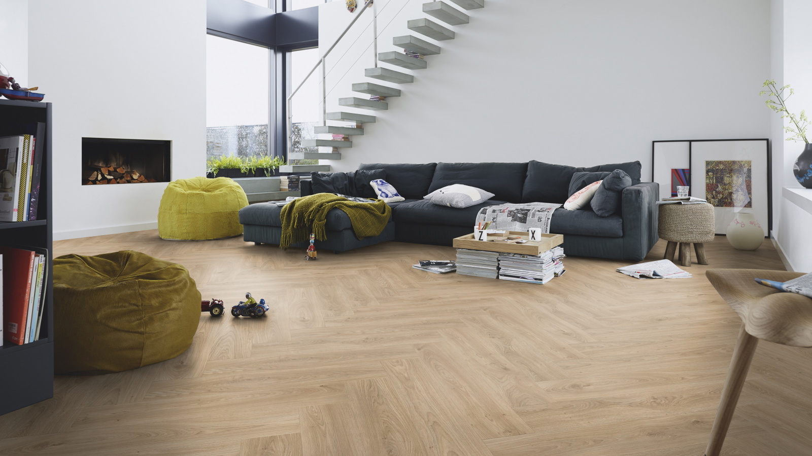 Milieubild Modernes Wohnzimmer mit Kamin - MEISTER 600001-0840168-07113