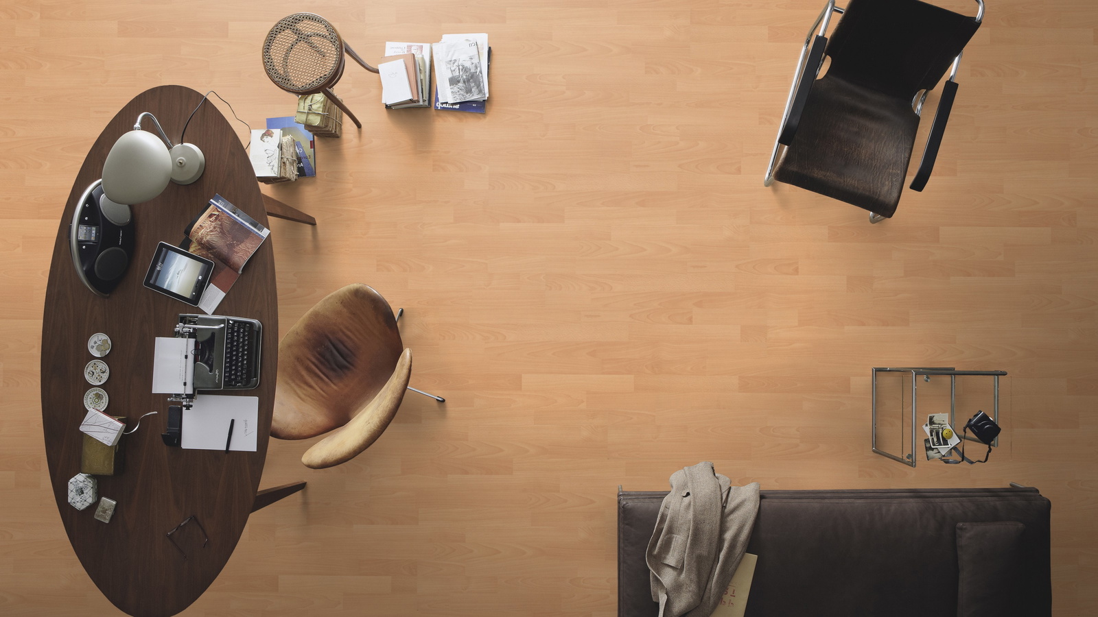 Milieubild Büro mit ovalem Tisch - Draufsicht - MEISTER 600013-1288198-06201