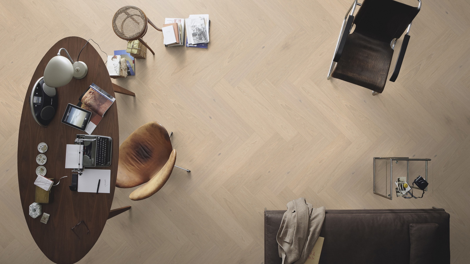 Milieubild Büro mit ovalem Tisch - Draufsicht - MEISTER 500010-0700140-08930