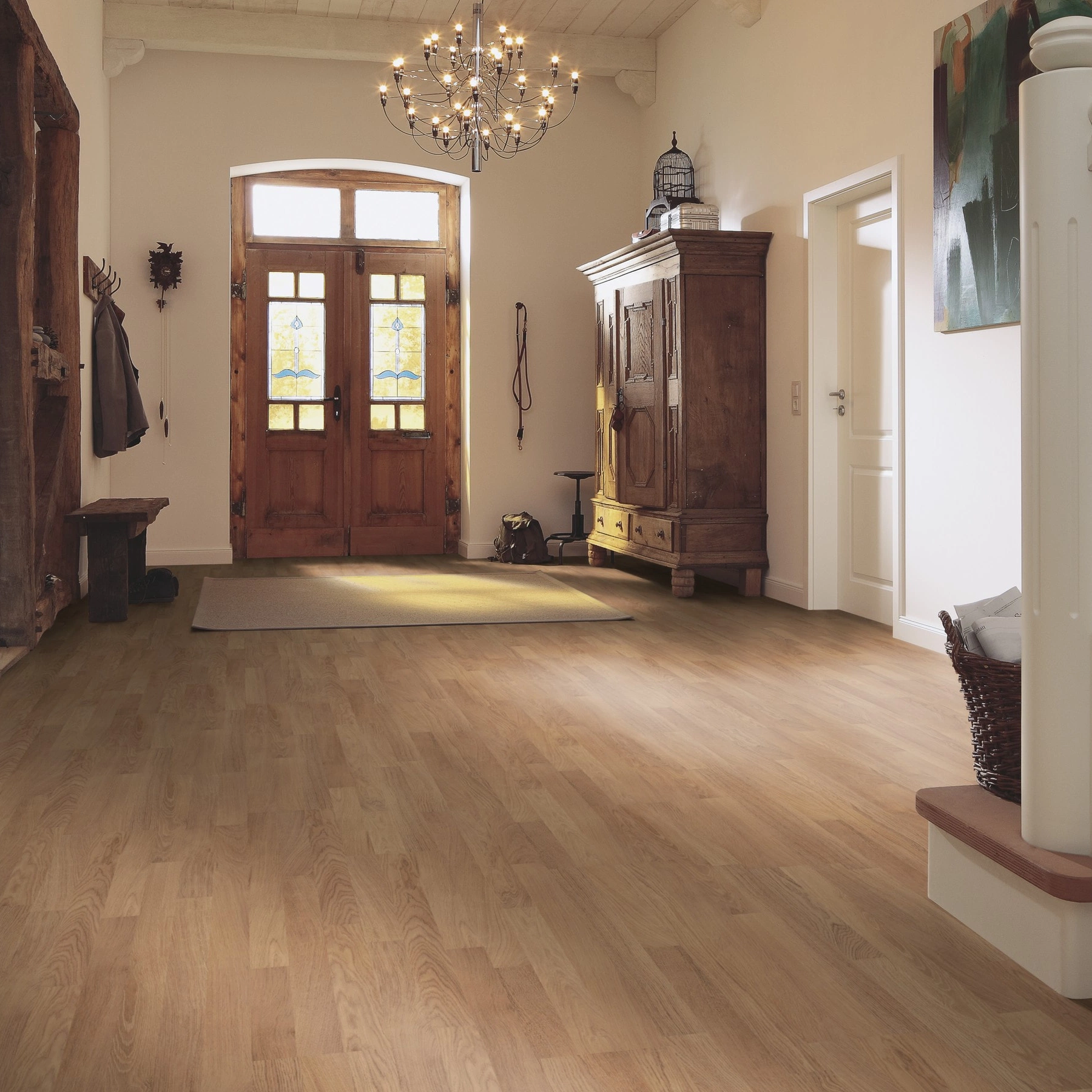 Milieubild Eingangsbereich mit Flur im Landhaus-Stil - MEISTER Laminat LC 55 Eiche natur Milieubild Eingangsbereich mit Flur im Landhaus-Stil - MEISTER 600012-1288198-06067