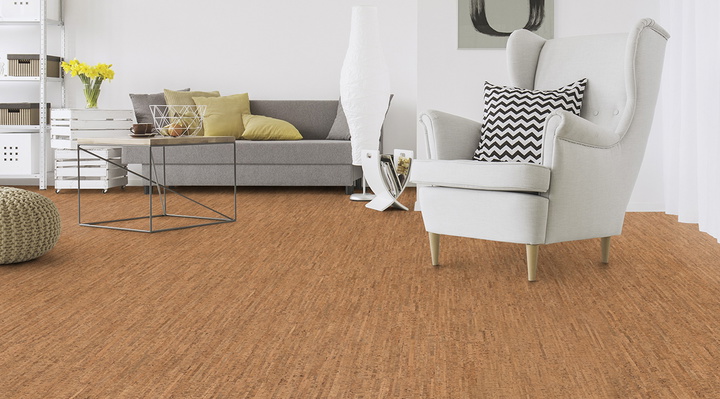 Real Wicanders cork flooring photographed in a finished interior