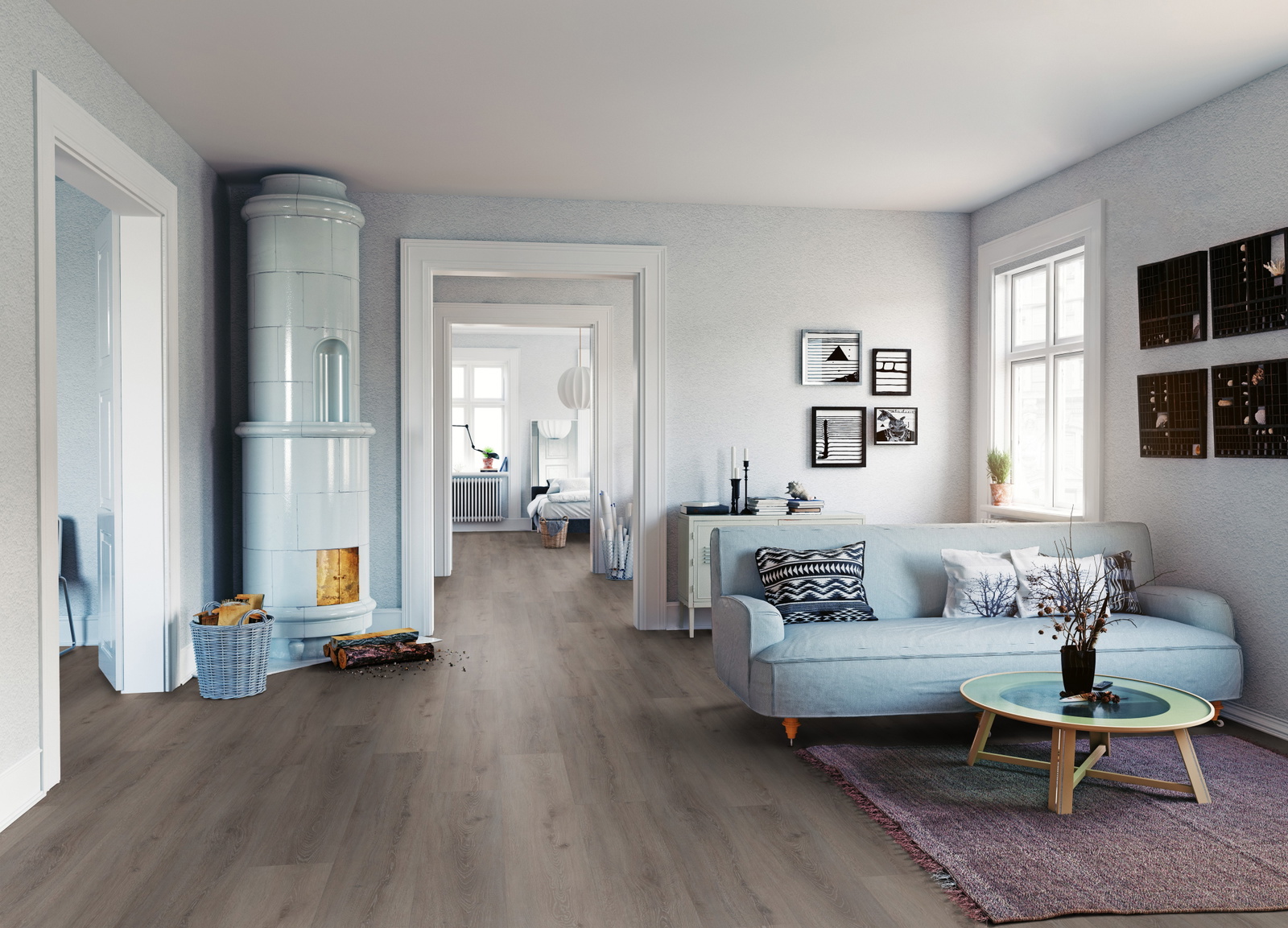 Milieubild Wohnzimmer mit Sofa und Kachelofen - ter Hürne 1101210432