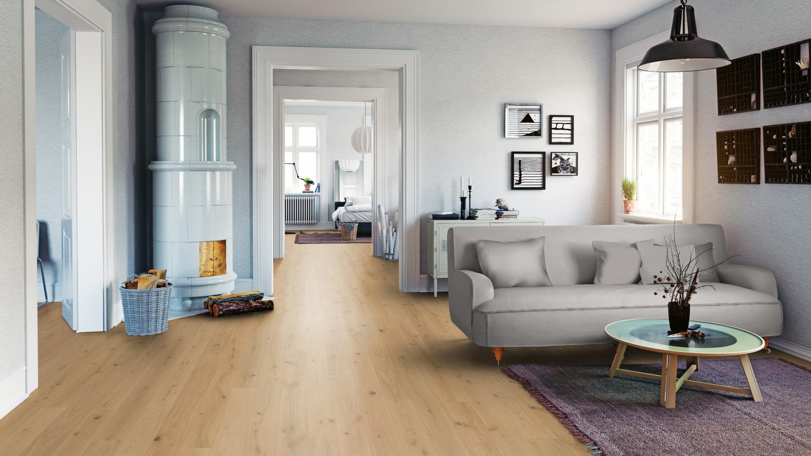 Admonter Parkett FLOORs Eiche stone basic Gebürstete Struktur Natur-Geölt