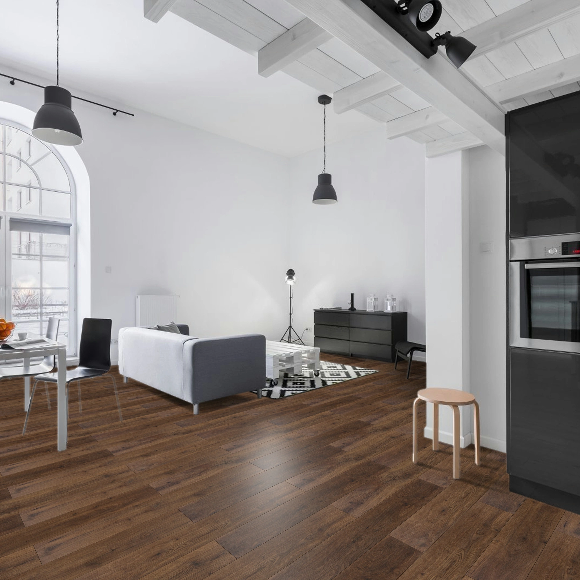 Milieubild Wohnzimmer mit Essbereich - BerryAlloc Klebe-Vinyl Zenn Gluedown 55 Palermo Milieubild Wohnzimmer mit Essbereich - BerryAlloc 60002254