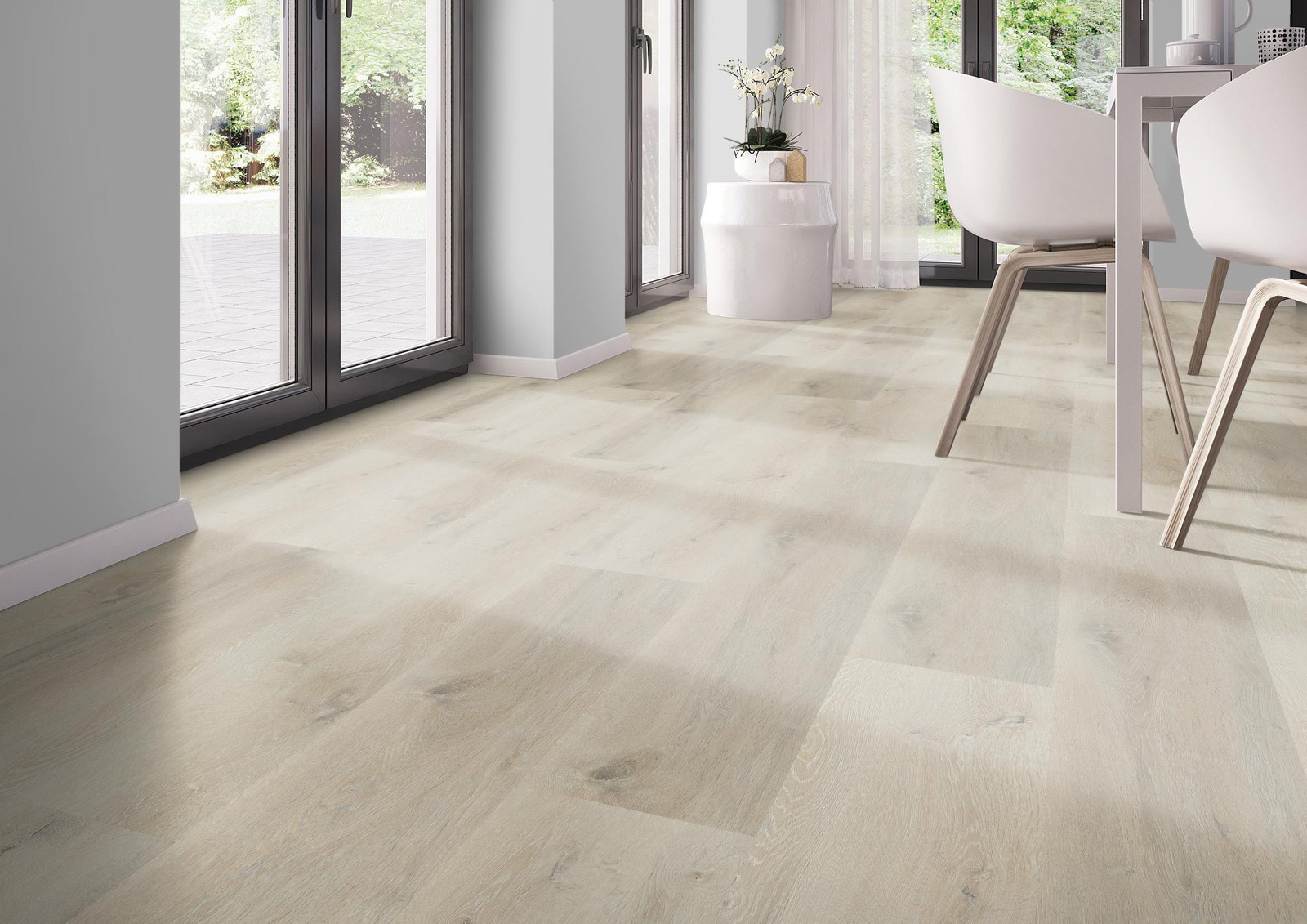Milieubild Modernes Esszimmer - bodentiefe Perspektive - nexflor NXF-10030-001