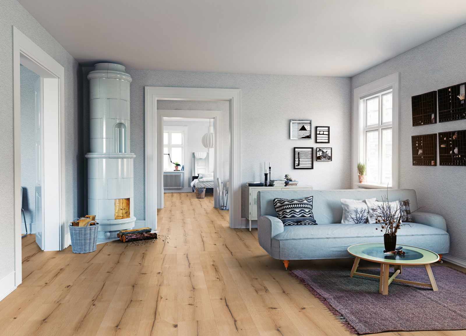 Milieubild Wohnzimmer mit Sofa und Kachelofen - ter Hürne 1101021826