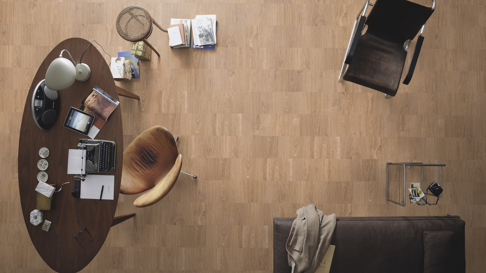 Milieubild Büro mit ovalem Tisch - Draufsicht - MEISTER 600012-1288198-07135