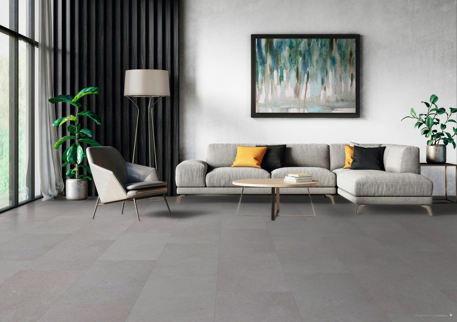 Milieubild Modernes Wohnzimmer mit Sessel und Sofa - BerryAlloc 60002259