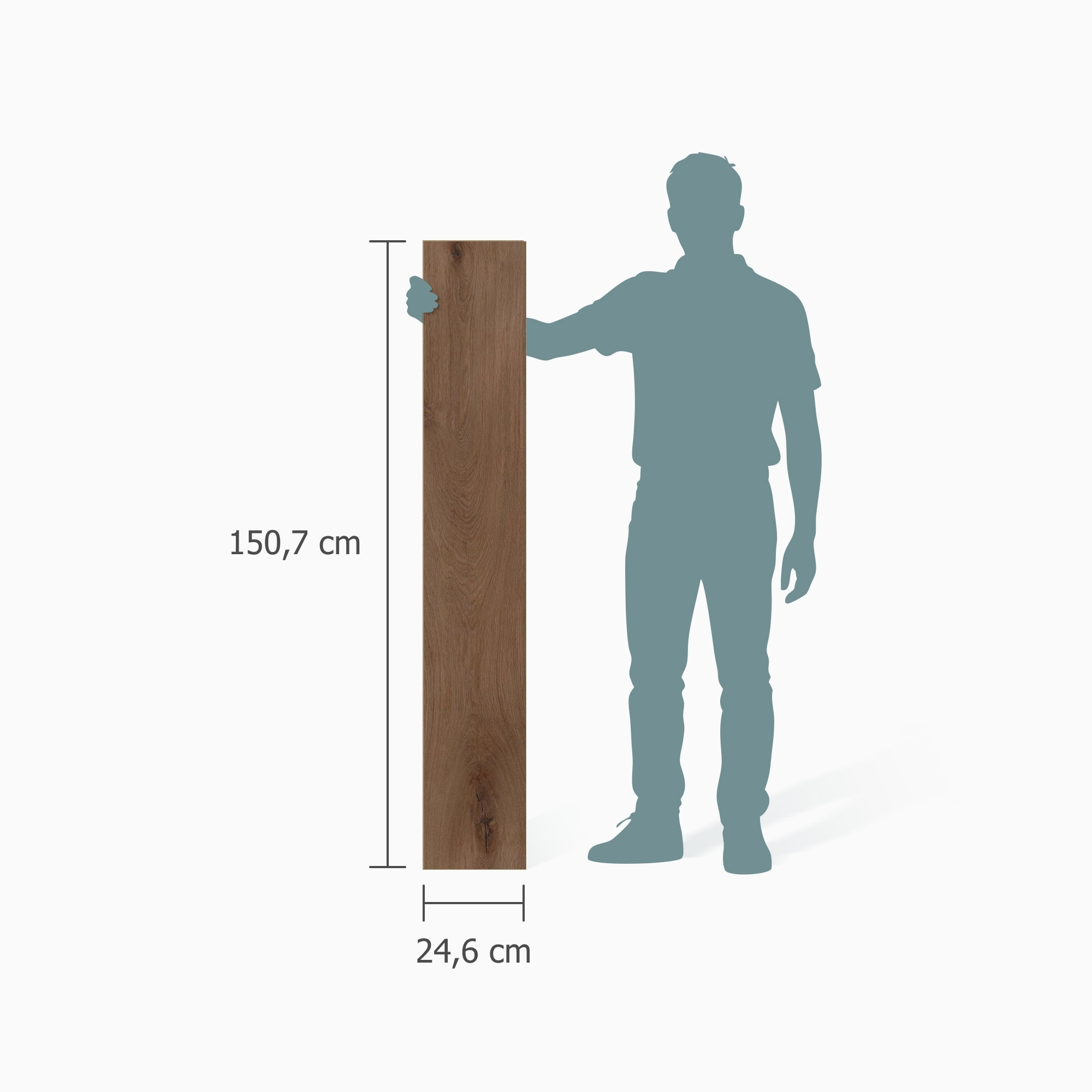 Größenverhältnis - wineo Klick-Bioboden PURLINE wineo 1000 wood XL Noble Oak Chocolate Größenverhältnis - wineo PLC312R