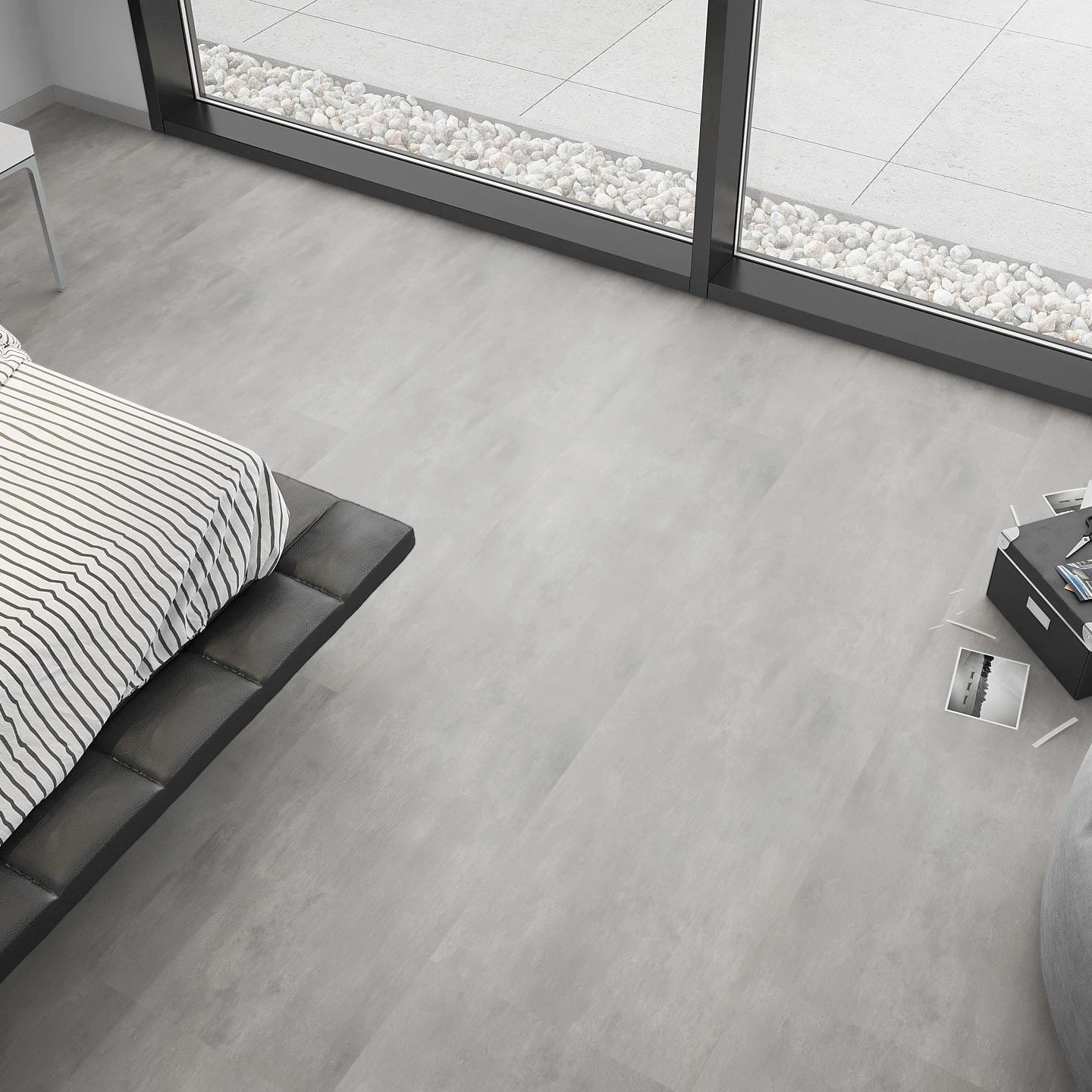 Milieubild Schlafzimmer mit Sitzkissen - nexflor Klebe-Vinyl Oreios Collection Helicon Milieubild Schlafzimmer mit Sitzkissen - nexflor NXF-51030-001