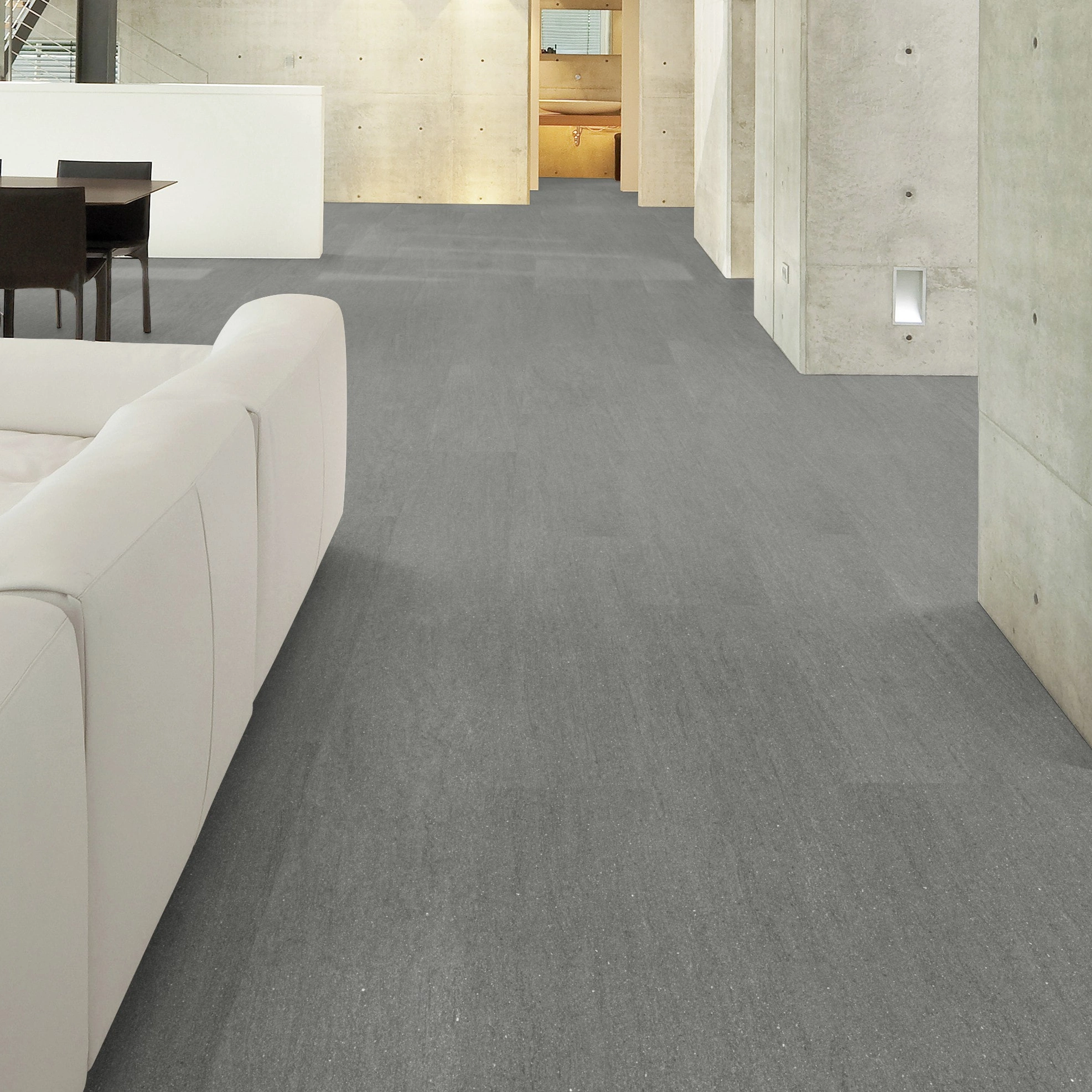 Milieubild Wohnzimmer im Loft-Stil - Wicanders Wise HDF Klick-Designboden stone Natural Basaltina Stone Grey Milieubild Wohnzimmer im Loft-Stil - Wicanders Wise 80003899
