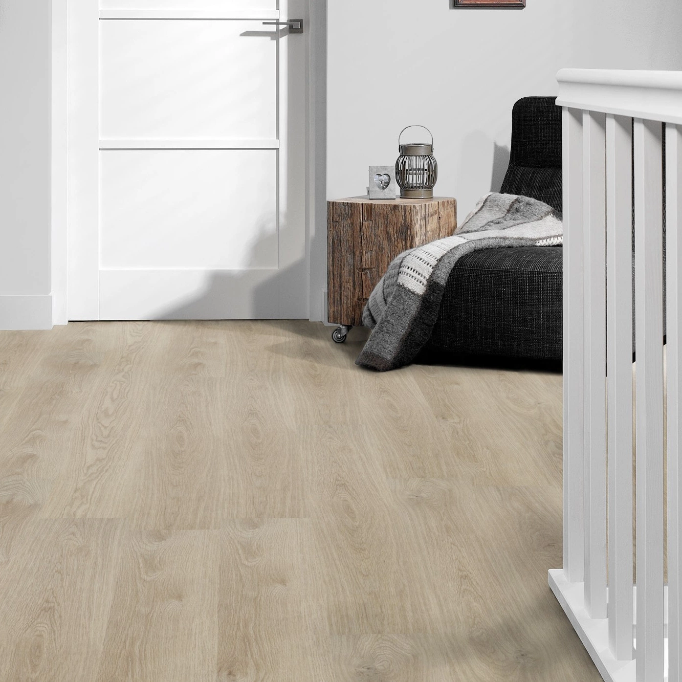 Milieubild Flur mit Treppenlauf - Forbo Flooring Klebe-Vinyl Enduro Dryback Wood Washed Oak Milieubild Flur mit Treppenlauf - Forbo Flooring 217618
