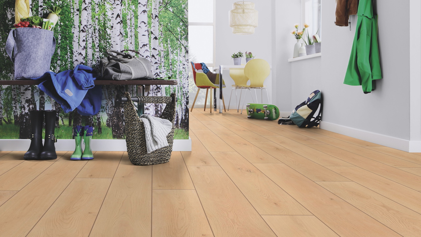 Milieubild Esszimmer mit Flur und Sitzbank - wineo PLC310R