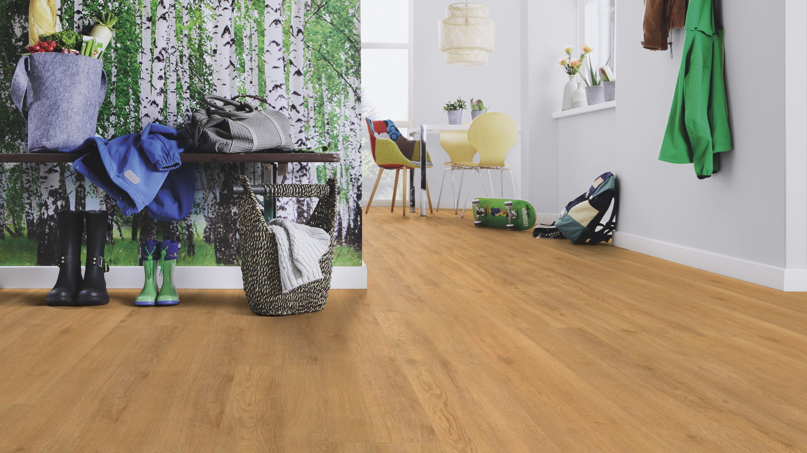 Milieubild Esszimmer mit Flur und Sitzbank - wineo MLP270R