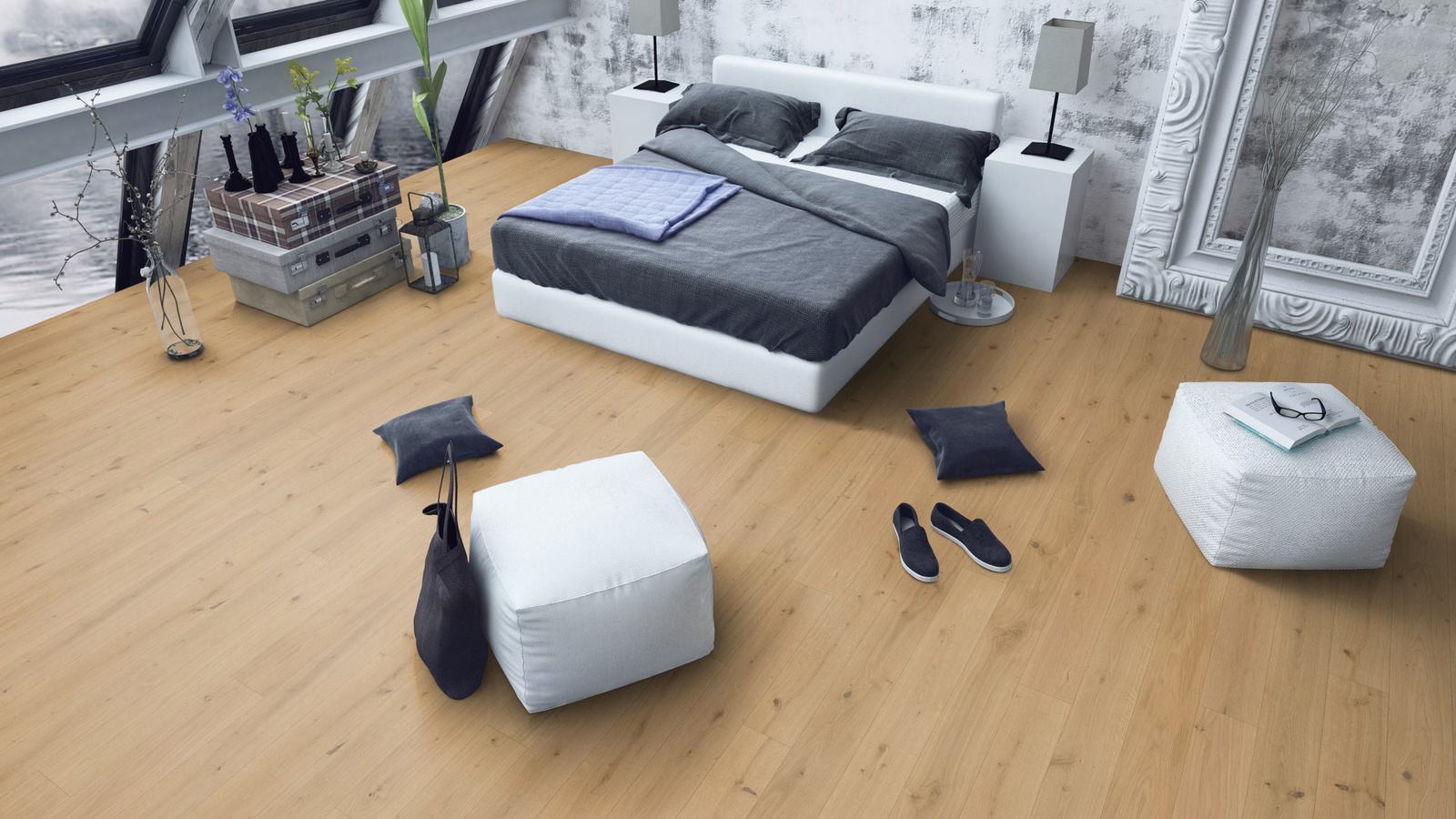 Admonter Parkett FLOORs Eiche stone basic Gebürstete Struktur Natur-Geölt