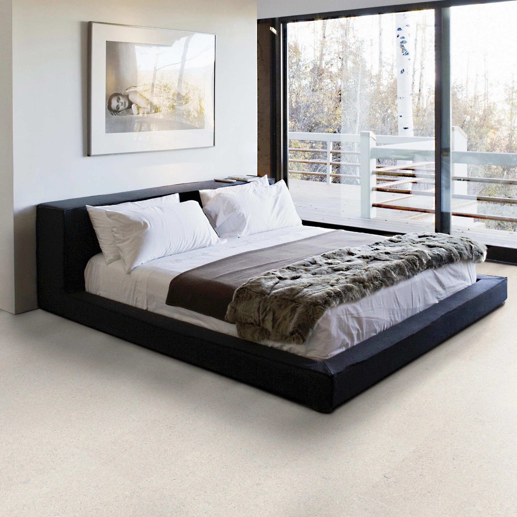 Milieubild Schlafzimmer mit Balkon - Wicanders Wise HDF Klick-Korkboden cork Go Dream Milieubild Schlafzimmer mit Balkon - Wicanders Wise 80001642