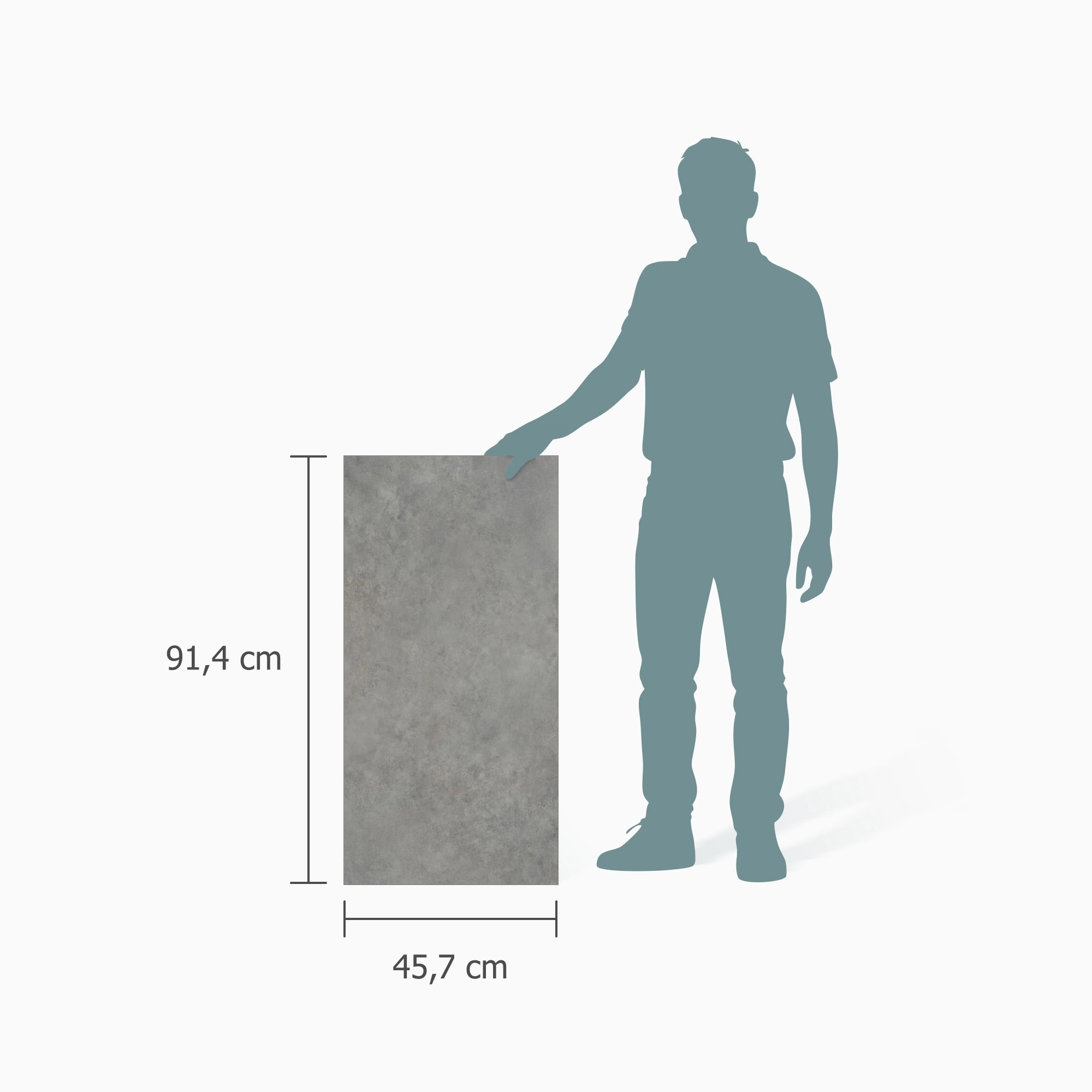 Größenverhältnis - wineo Klebe-Vinyl wineo 800 stone XL Sheffield Concrete Grey Größenverhältnis - wineo DB851SXL