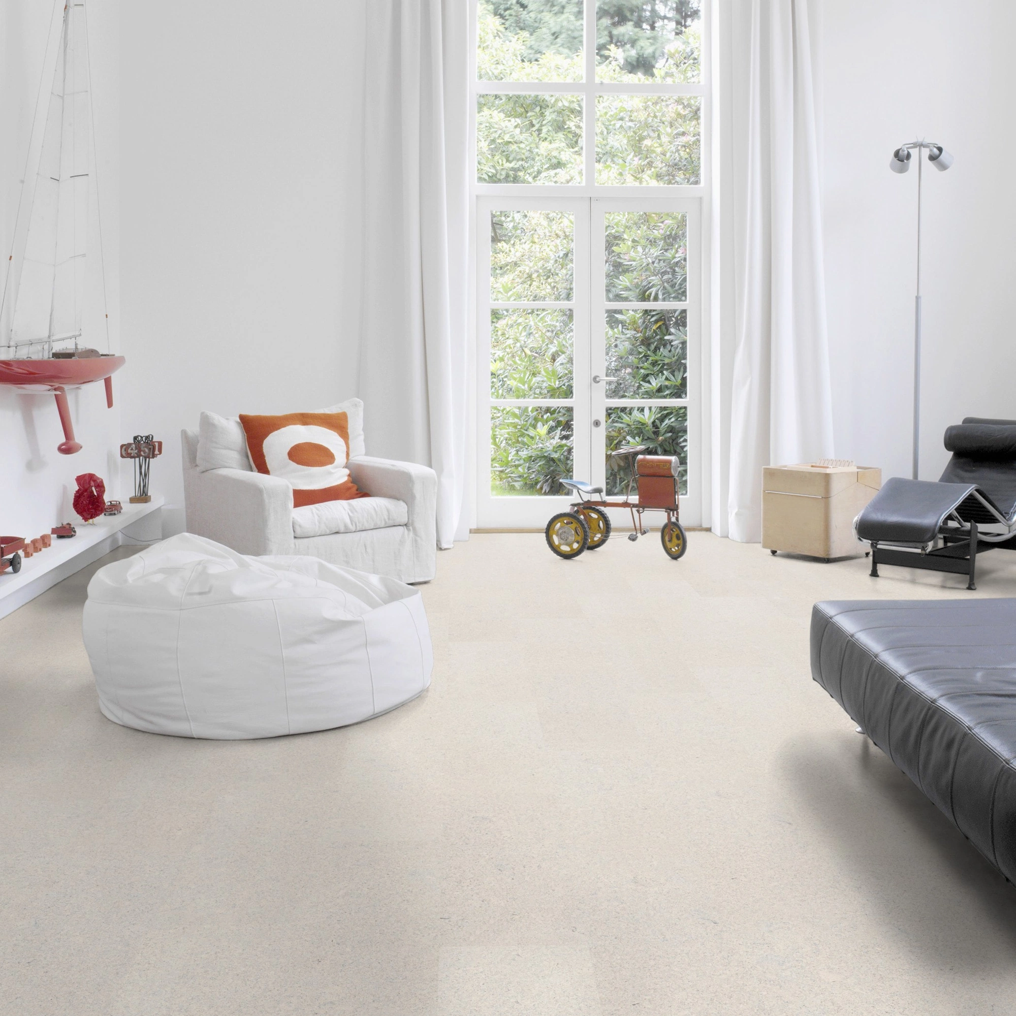 Milieubild Altbau-Wohnzimmer mit Kamin - Wicanders Wise HDF Klick-Korkboden cork Go Dream Milieubild Altbau-Wohnzimmer mit Kamin - Wicanders Wise 80001642