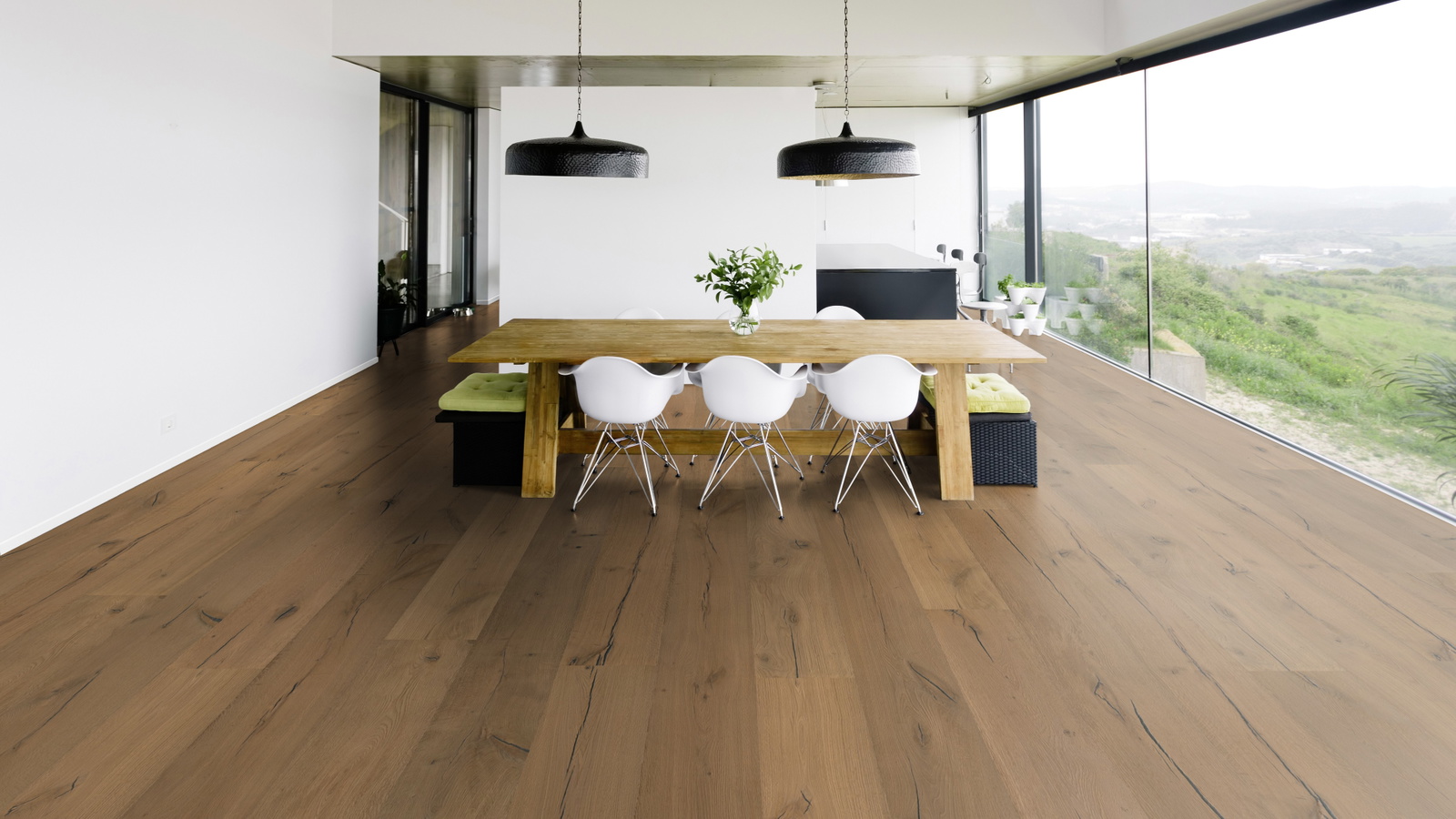 Bennett & Jones Parkett Grand Houses Oak No.34 Highgrove 280 Intense Gebürstete Struktur Natur-Geölt Weiß