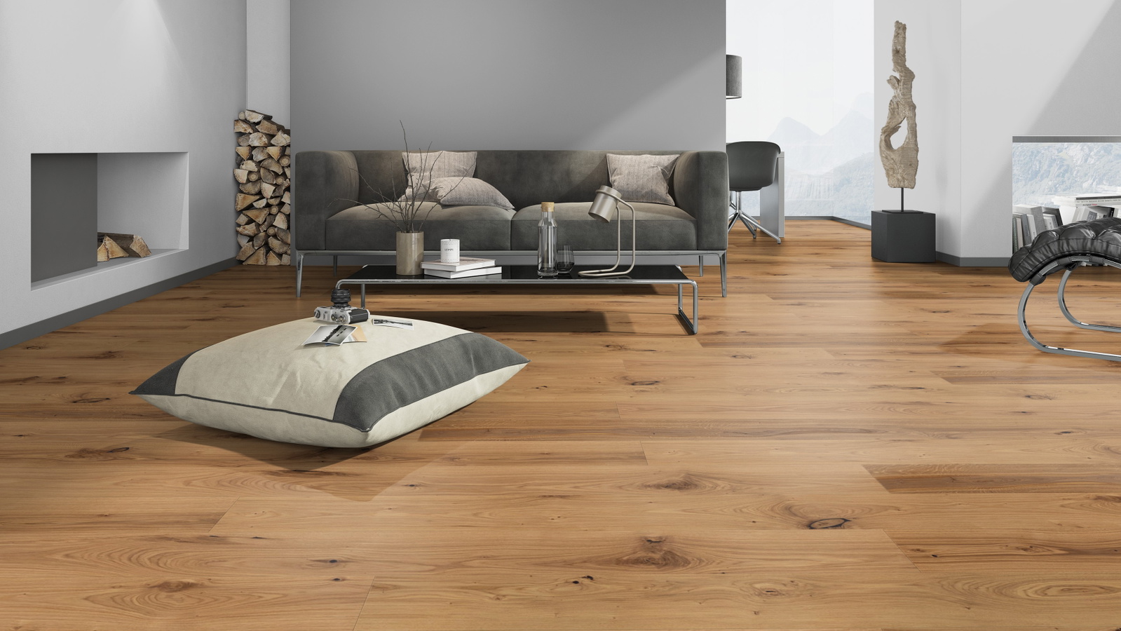 Admonter Parkett FLOORs Eiche stone basic Gebürstete Struktur Natur-Geölt