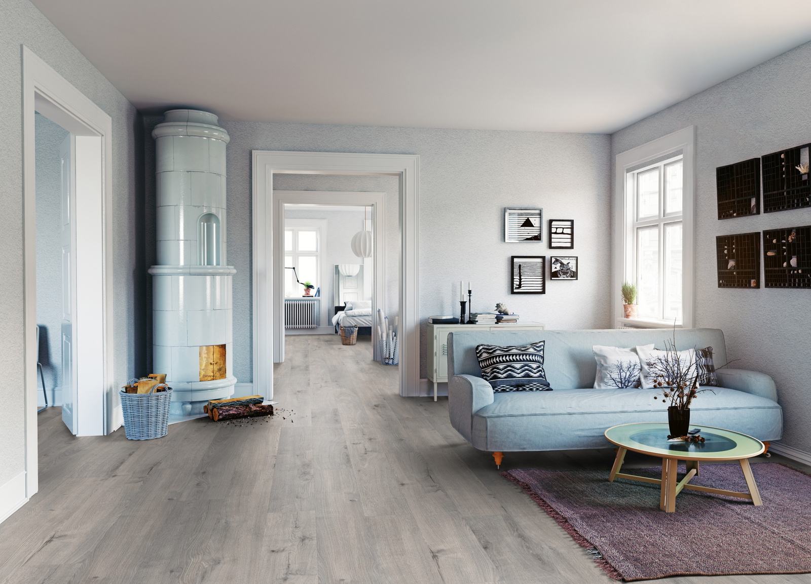 Milieubild Wohnzimmer mit Sofa und Kachelofen - ter Hürne 1101021830