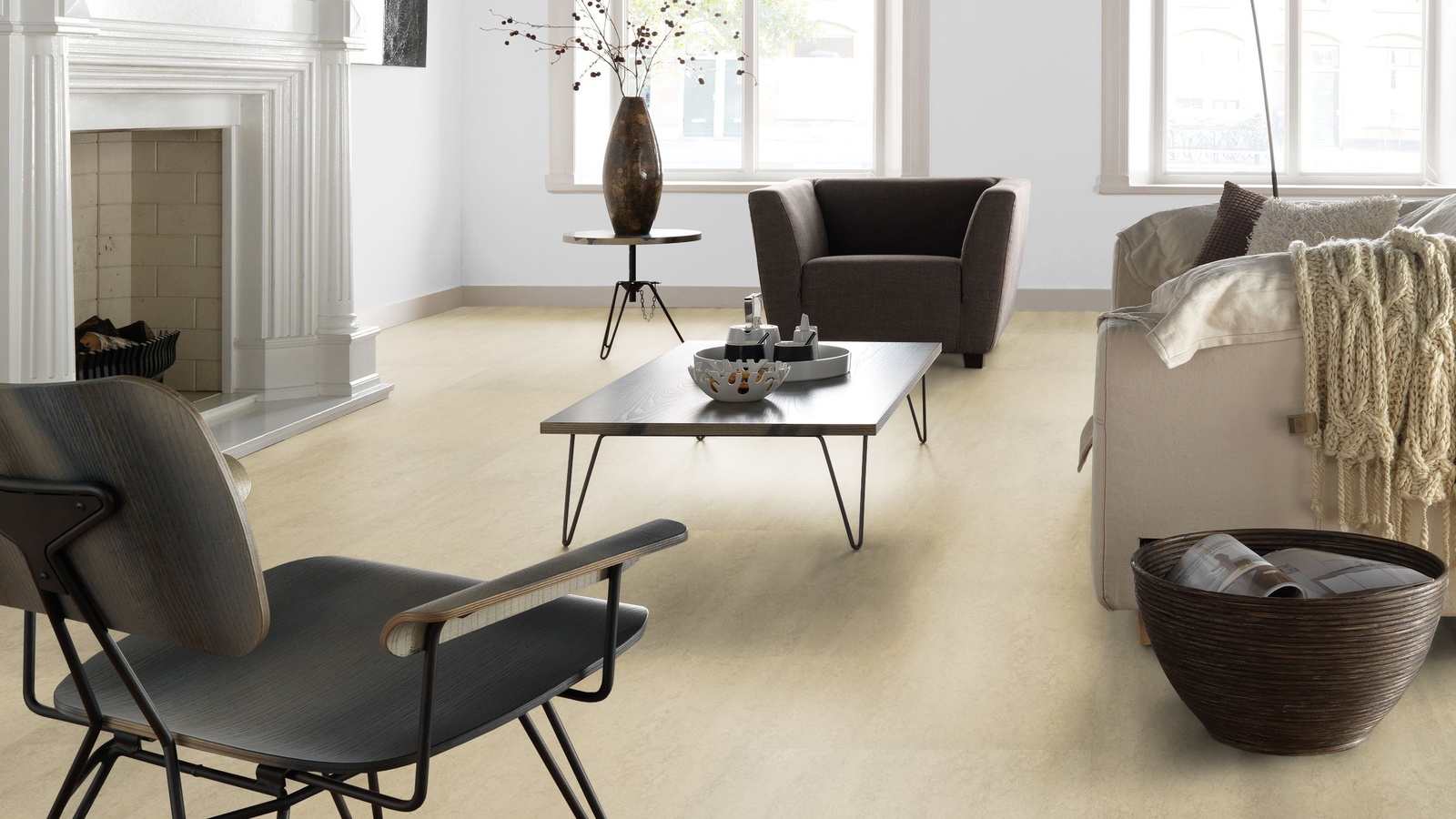 Forbo Flooring Linoleum Marmoleum Modular Neutral Sandstone t3289