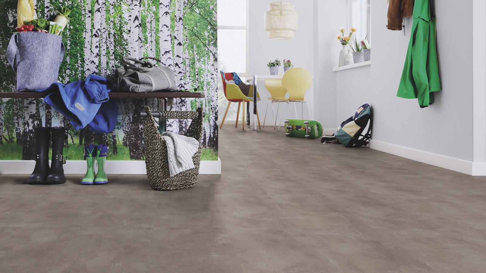 Milieubild Esszimmer mit Flur und Sitzbank - wineo PLC318R