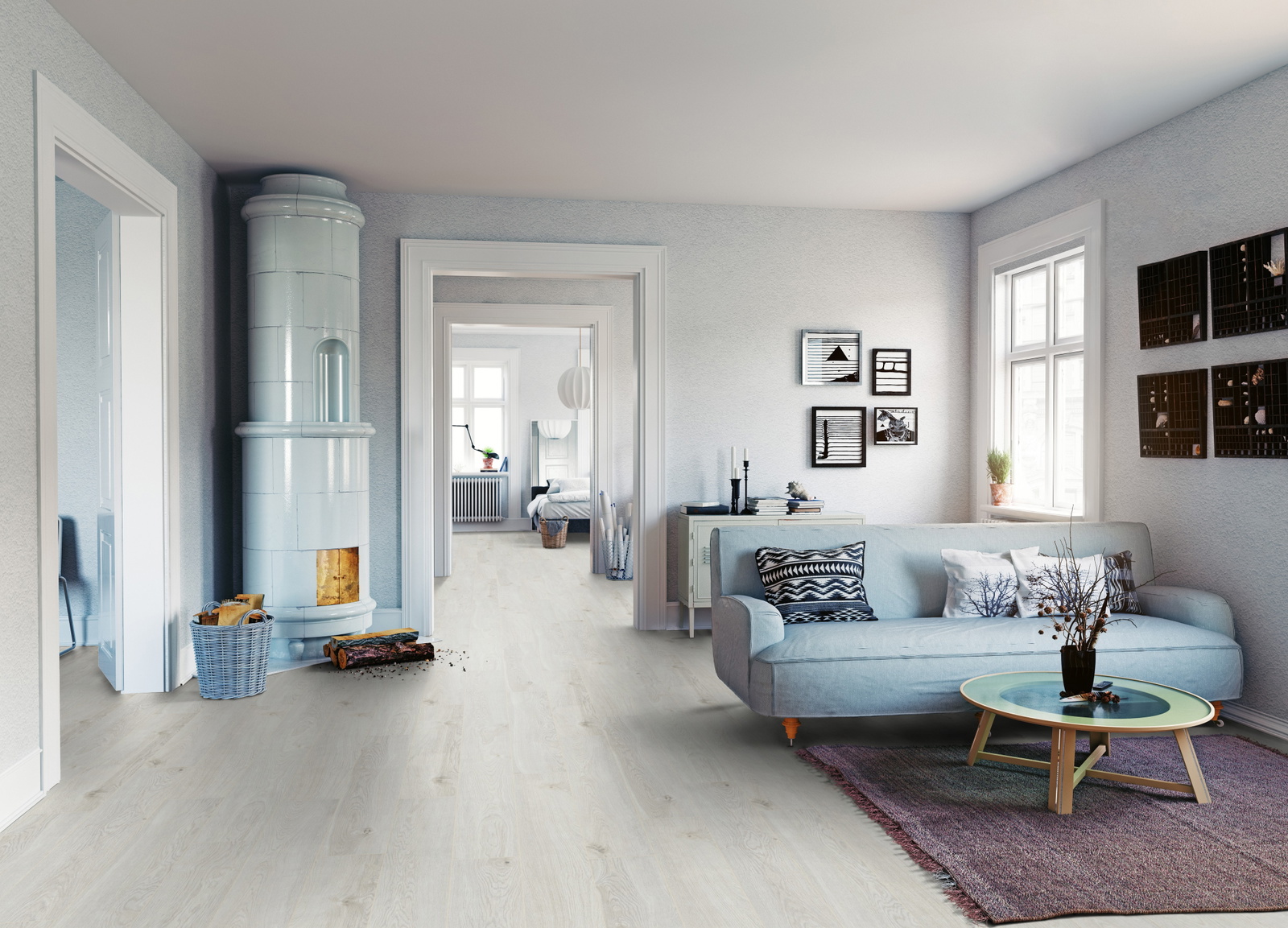 Milieubild Wohnzimmer mit Sofa und Kachelofen - ter Hürne 1101260052