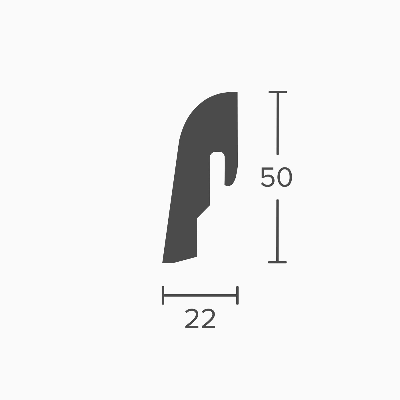 MEISTER Sockelleiste 50/22mm 2 PK Uni weiß glänzend 00324