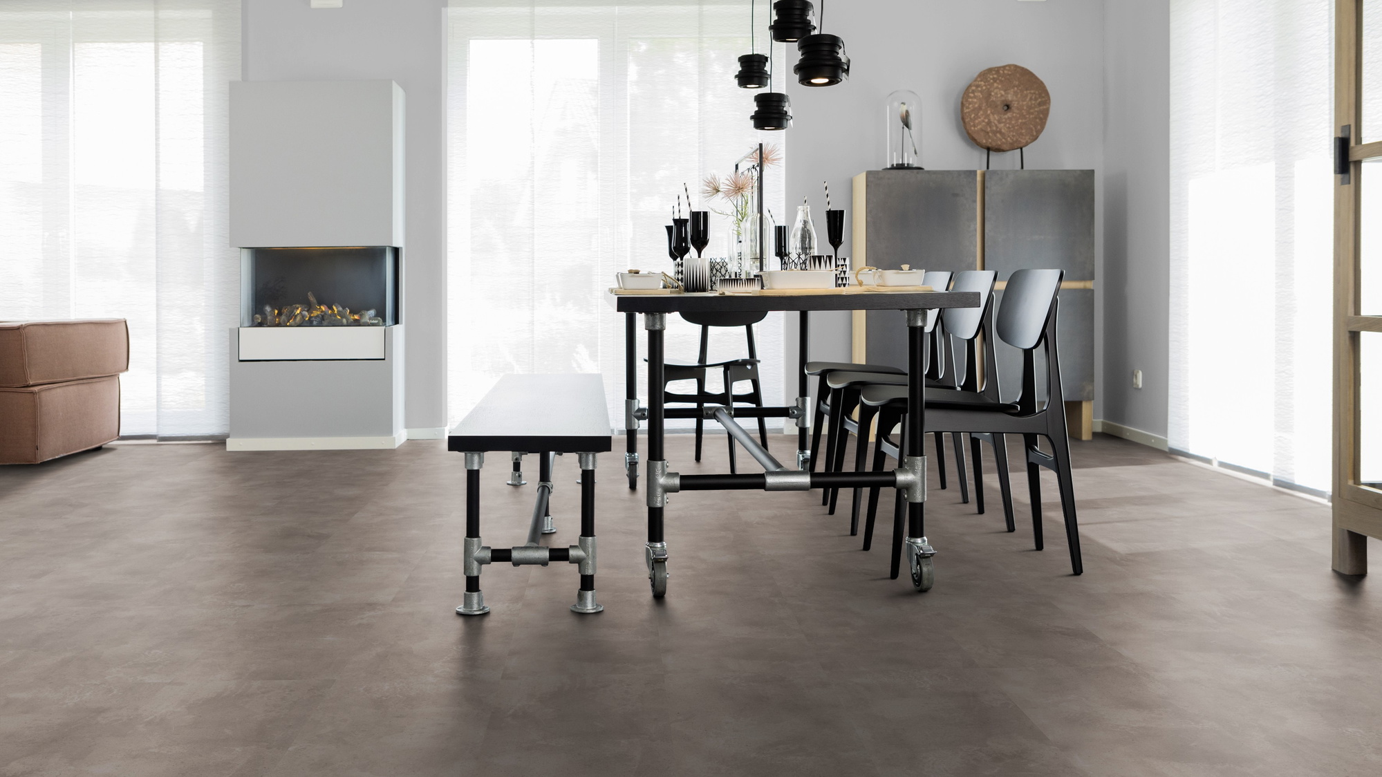Milieubild Esszimmer mit Kamin - wineo PLC318R