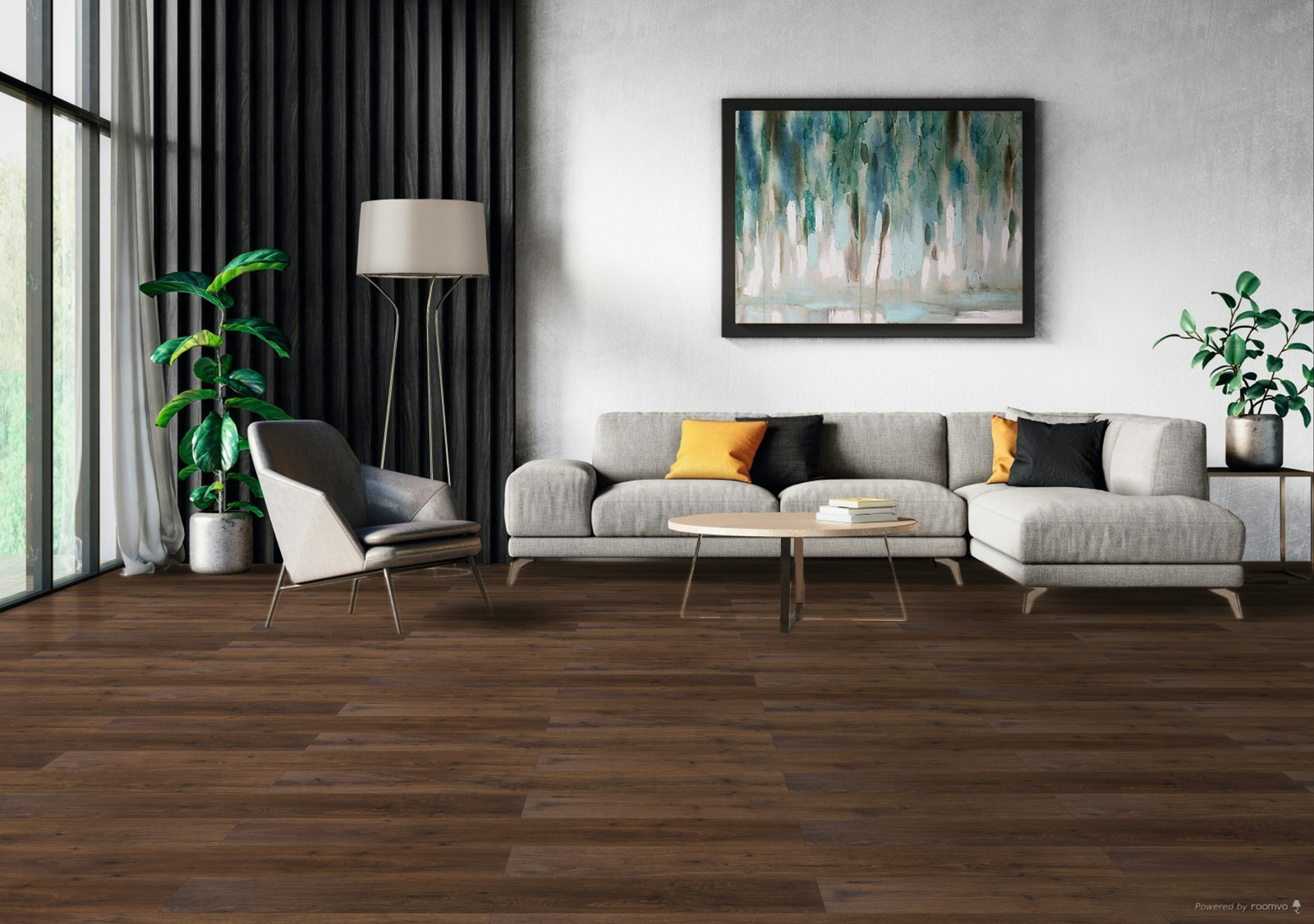 Milieubild Modernes Wohnzimmer mit Sessel und Sofa - BerryAlloc 60002254